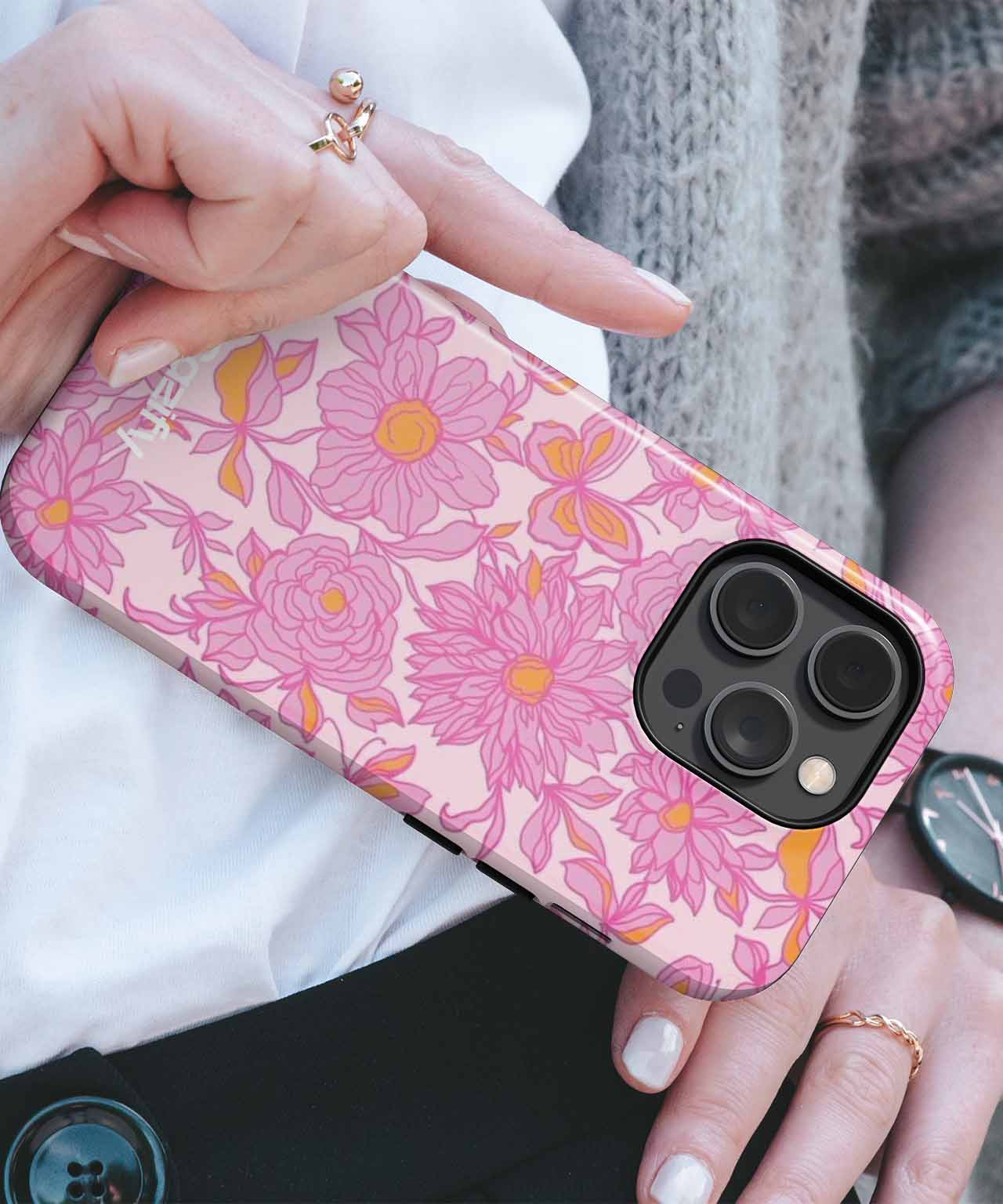 Cheerful Pink Floral Garden Delight iPhone case Case Cazify - Delivery Canada