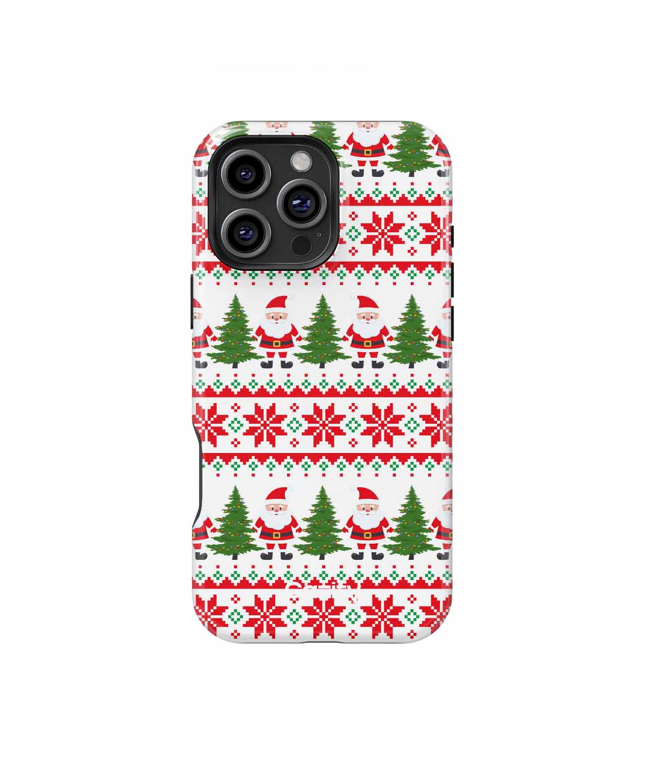 Cheerful Santa and Christmas Trees Pattern iPhone case Case Cazify - Delivery Canada