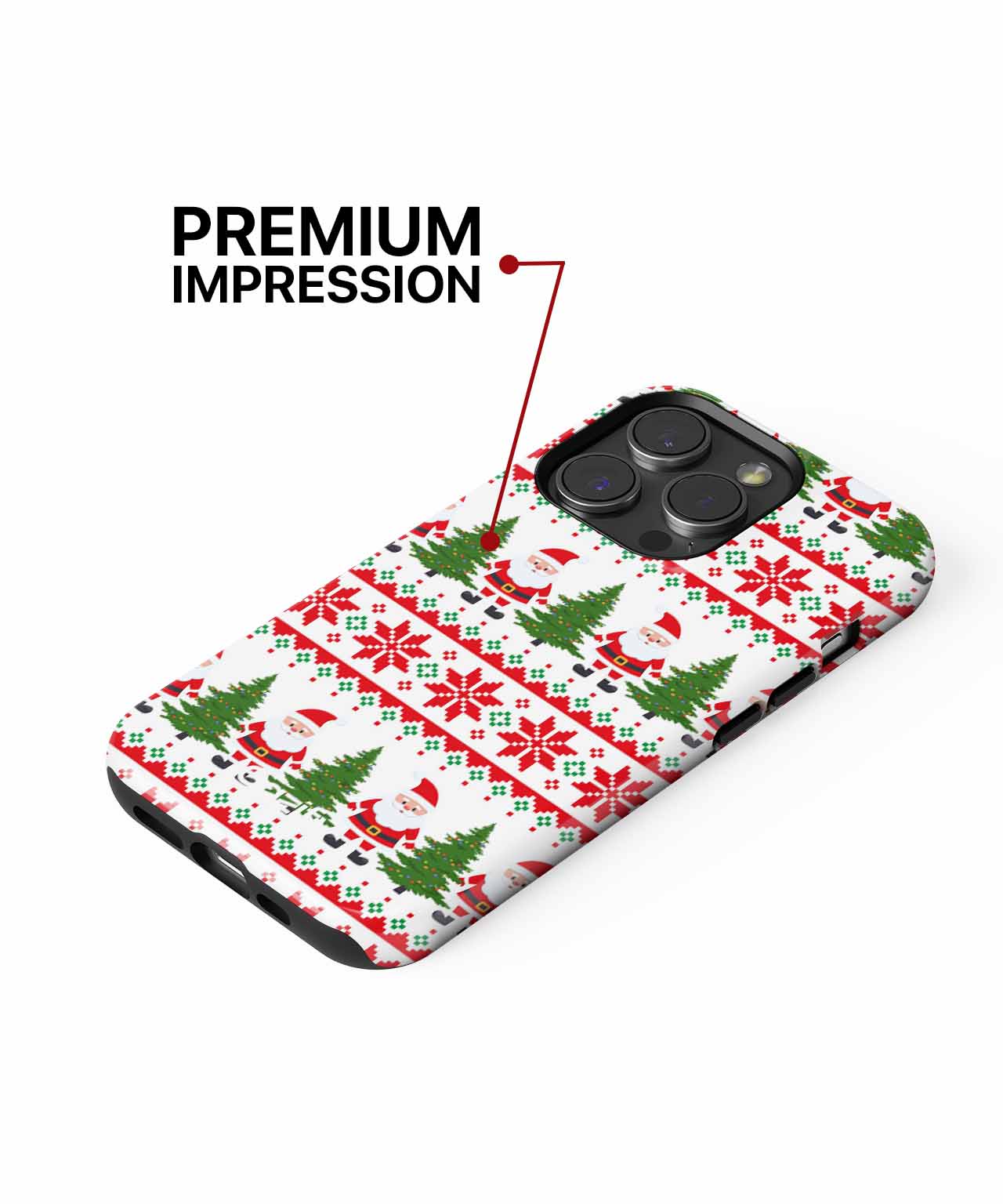 Cheerful Santa and Christmas Trees Pattern iPhone case Case Cazify - Delivery Canada