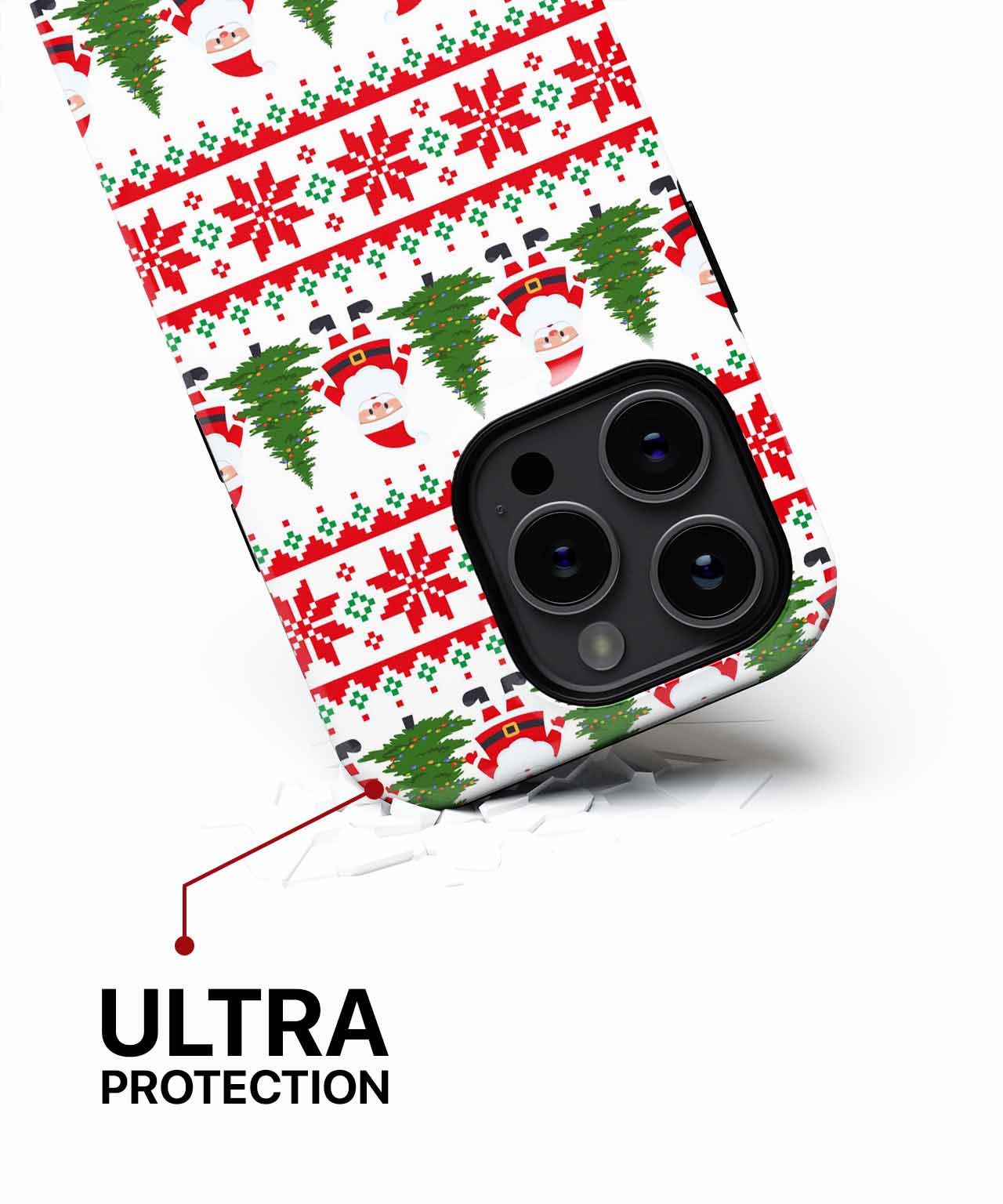 Cheerful Santa and Christmas Trees Pattern iPhone case Case Cazify - Delivery Canada