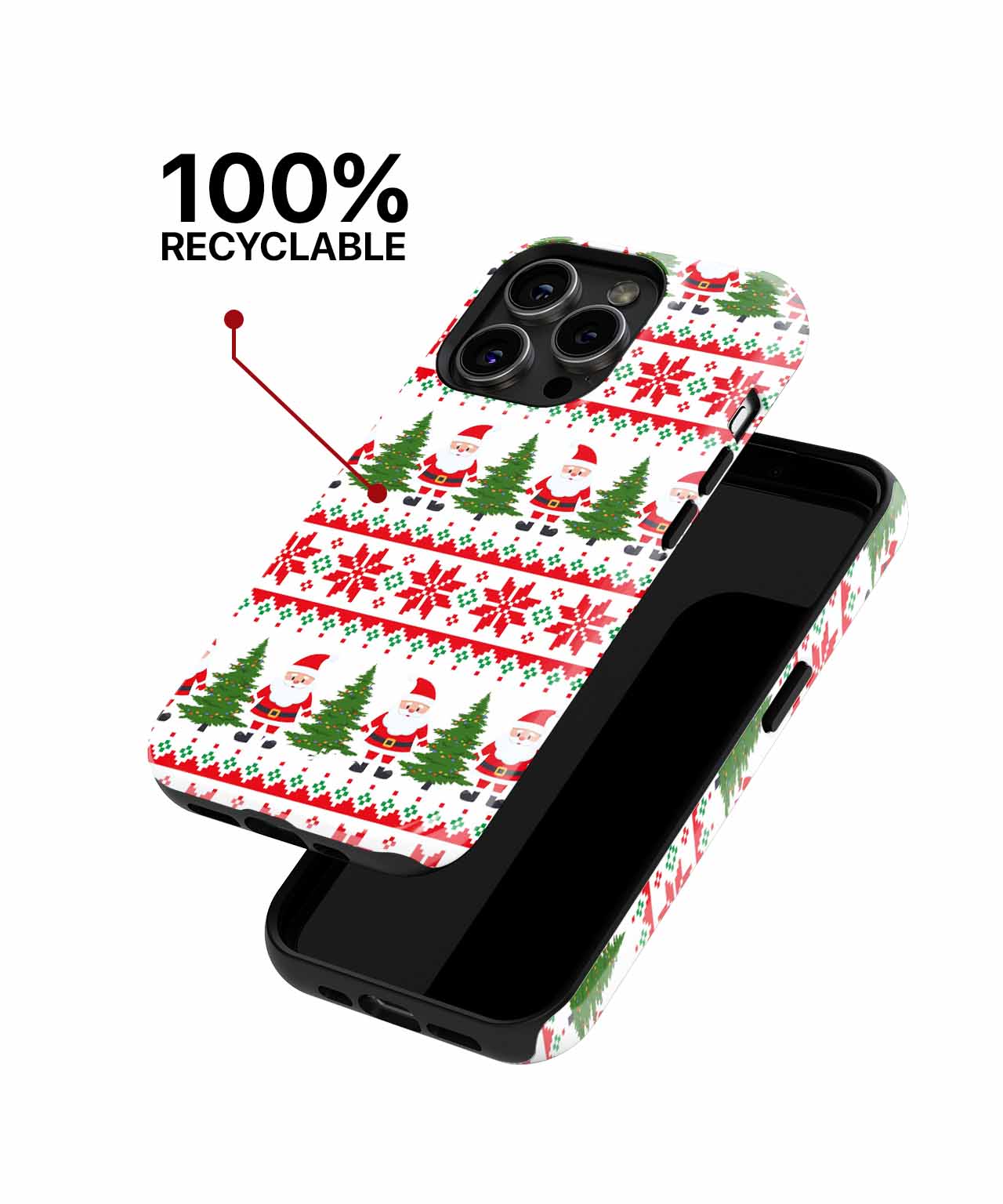 Cheerful Santa and Christmas Trees Pattern iPhone case Case Cazify - Delivery Canada
