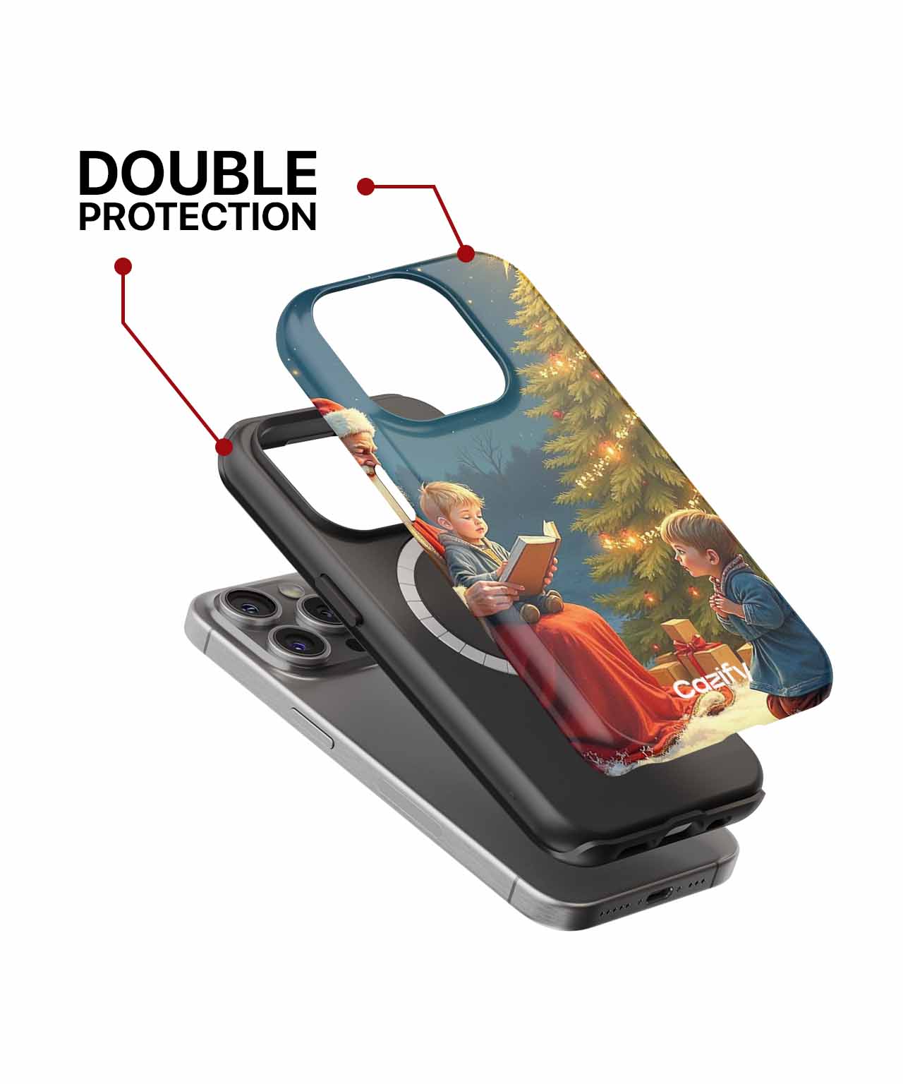 Cheerful Santa Reading Tales to Kids iPhone case Case Cazify - Delivery Canada