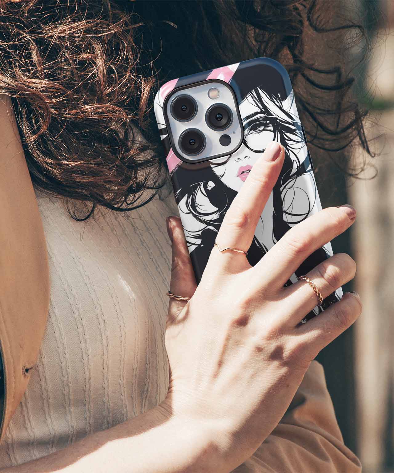 Chic Glamorous Lady with Hat iPhone case Case Cazify - Delivery Canada