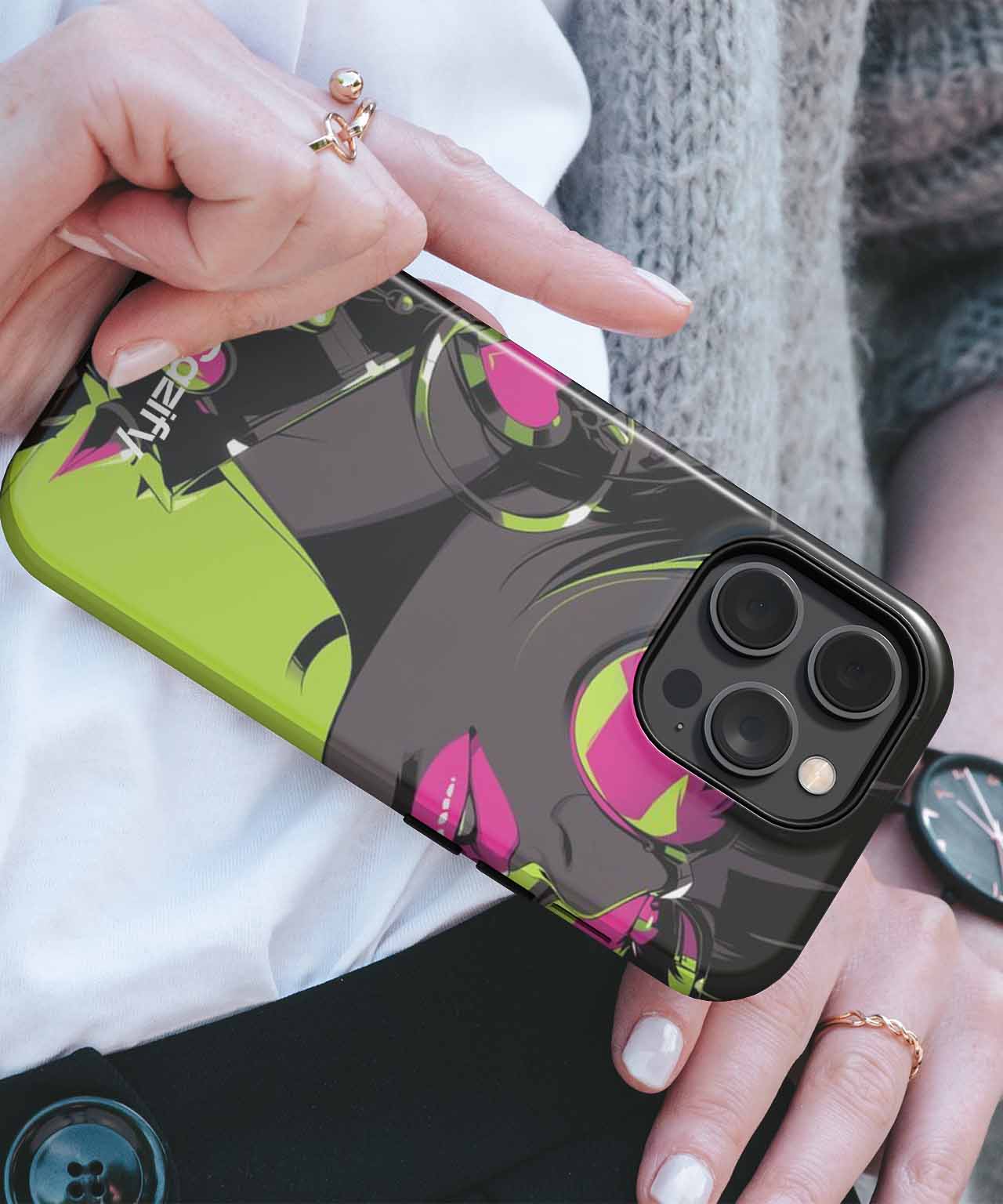 Chic Neon Queen Strikes a Pose iPhone case Case Cazify - Delivery Canada