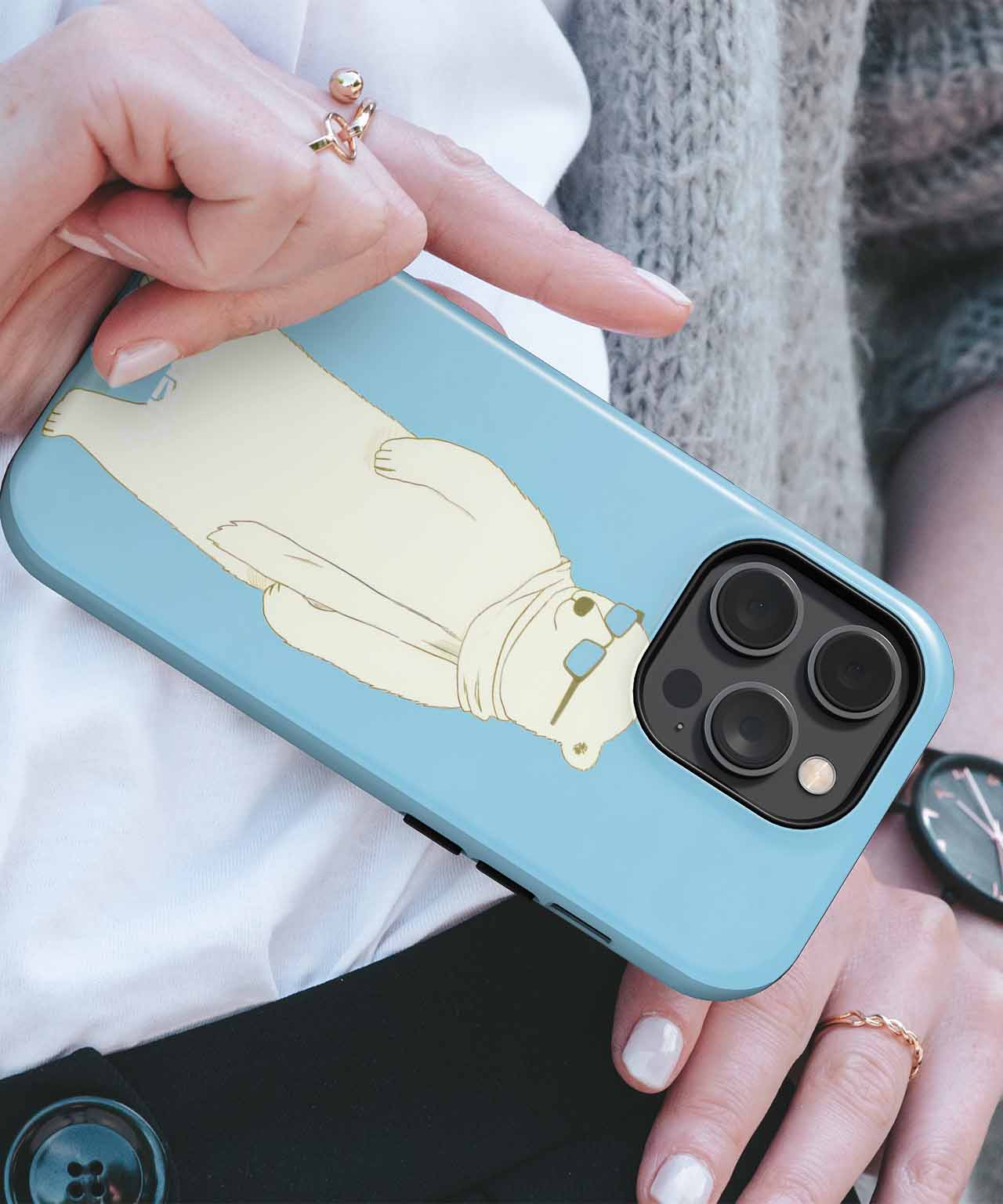 Chic Polar Bear in Shades iPhone case Case Cazify - Delivery Canada
