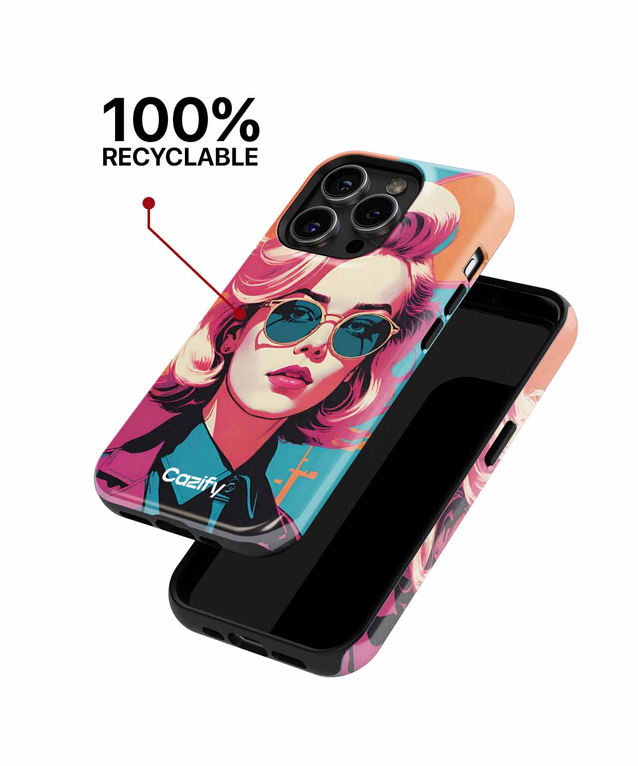 Chic Retro Vibes with a Twist iPhone case Case Cazify - Delivery Canada