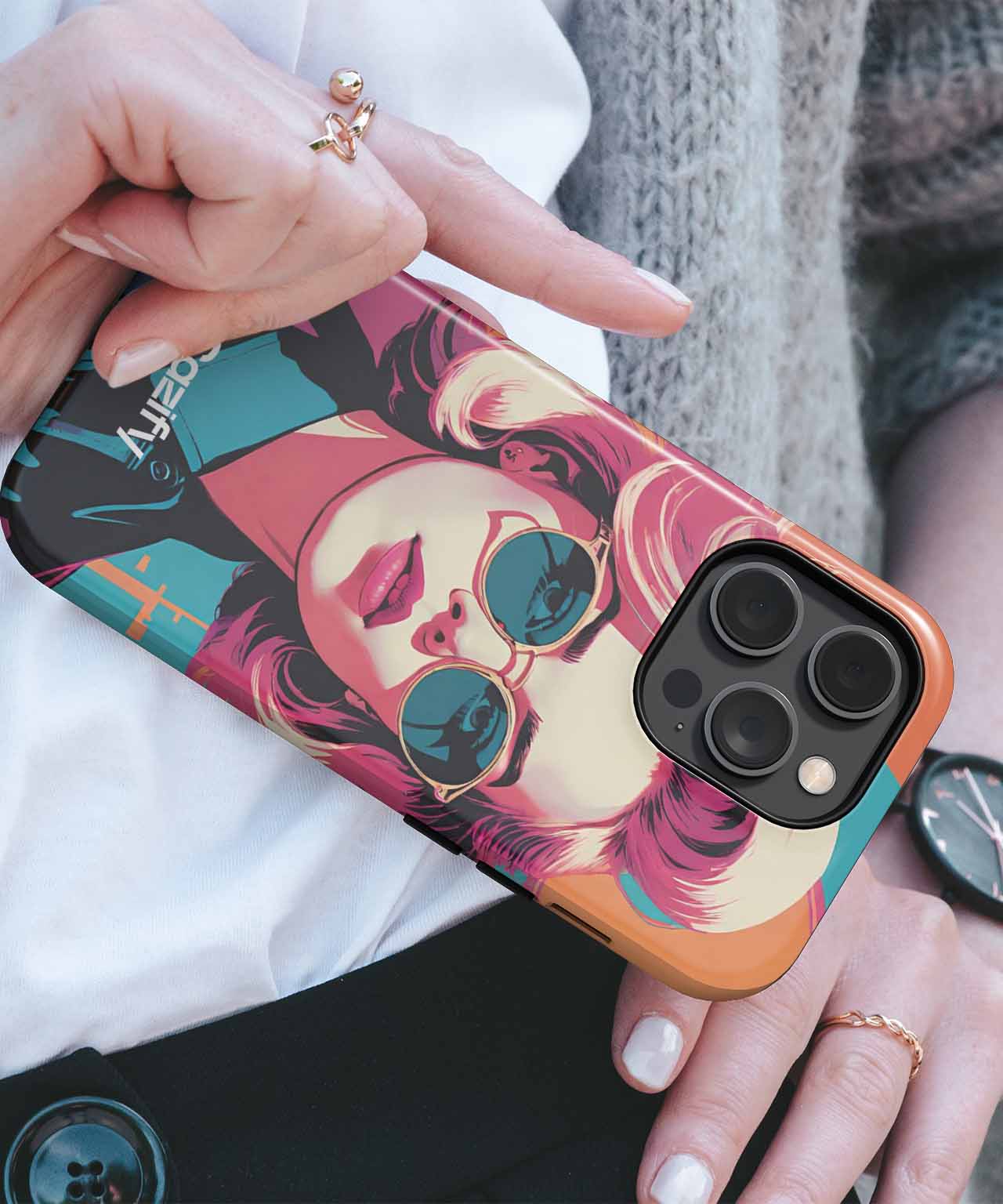 Chic Retro Vibes with a Twist iPhone case Case Cazify - Delivery Canada