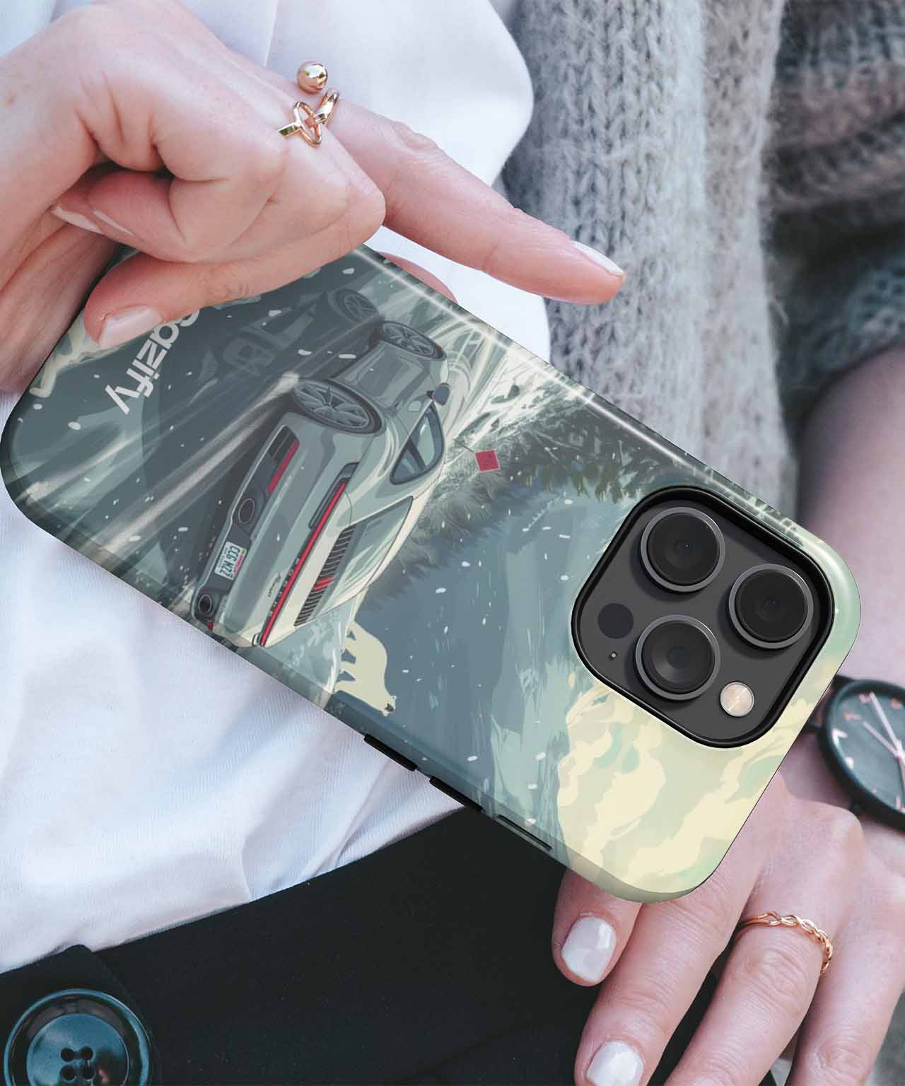 Chilly Mountain Drive with Sporty Style iPhone case Case Cazify - Delivery Canada