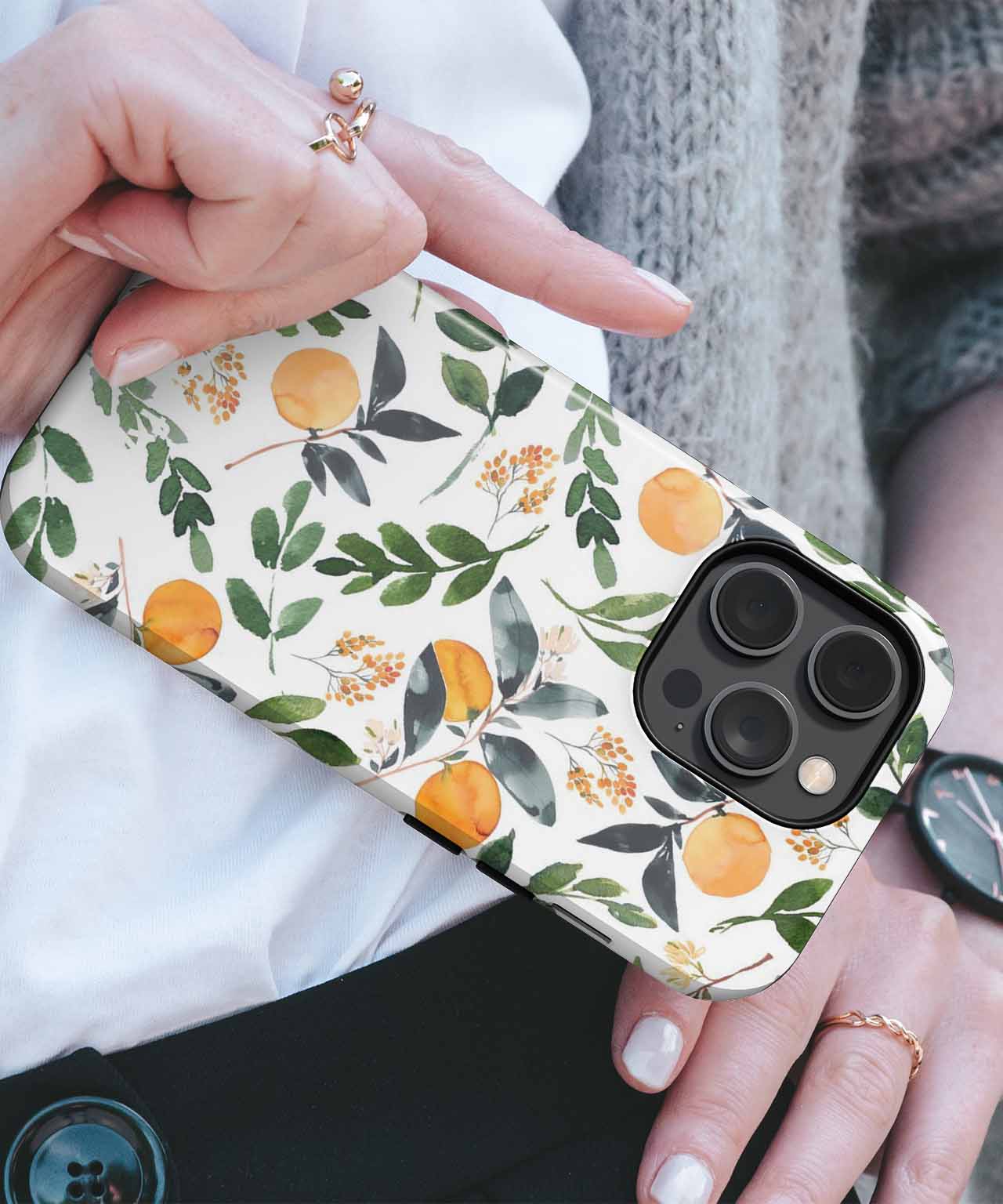 Citrus Delight with Greenery Explosion iPhone case Case Cazify - Delivery Canada