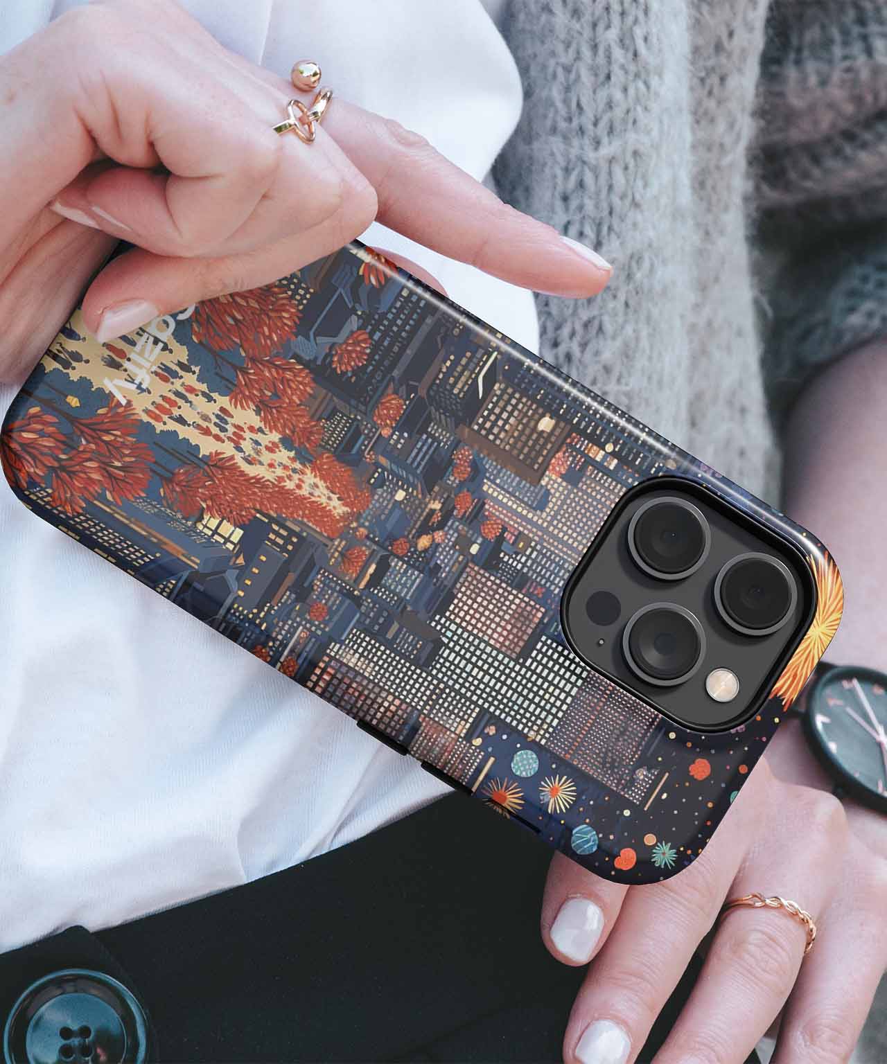 City Stroll Under Festive Lights iPhone case Case Cazify - Delivery Canada