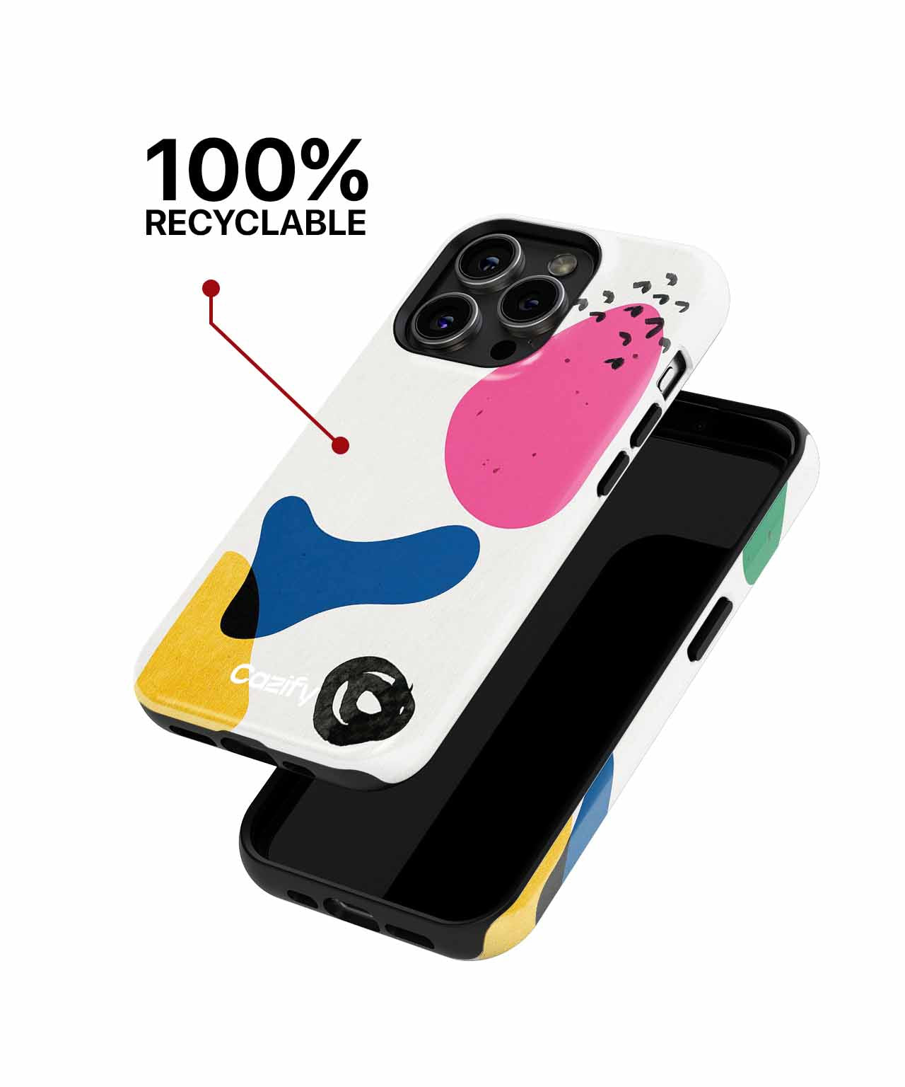 Colorful Abstract Shapes Dancing Joyfully iPhone case Case Cazify - Delivery Canada
