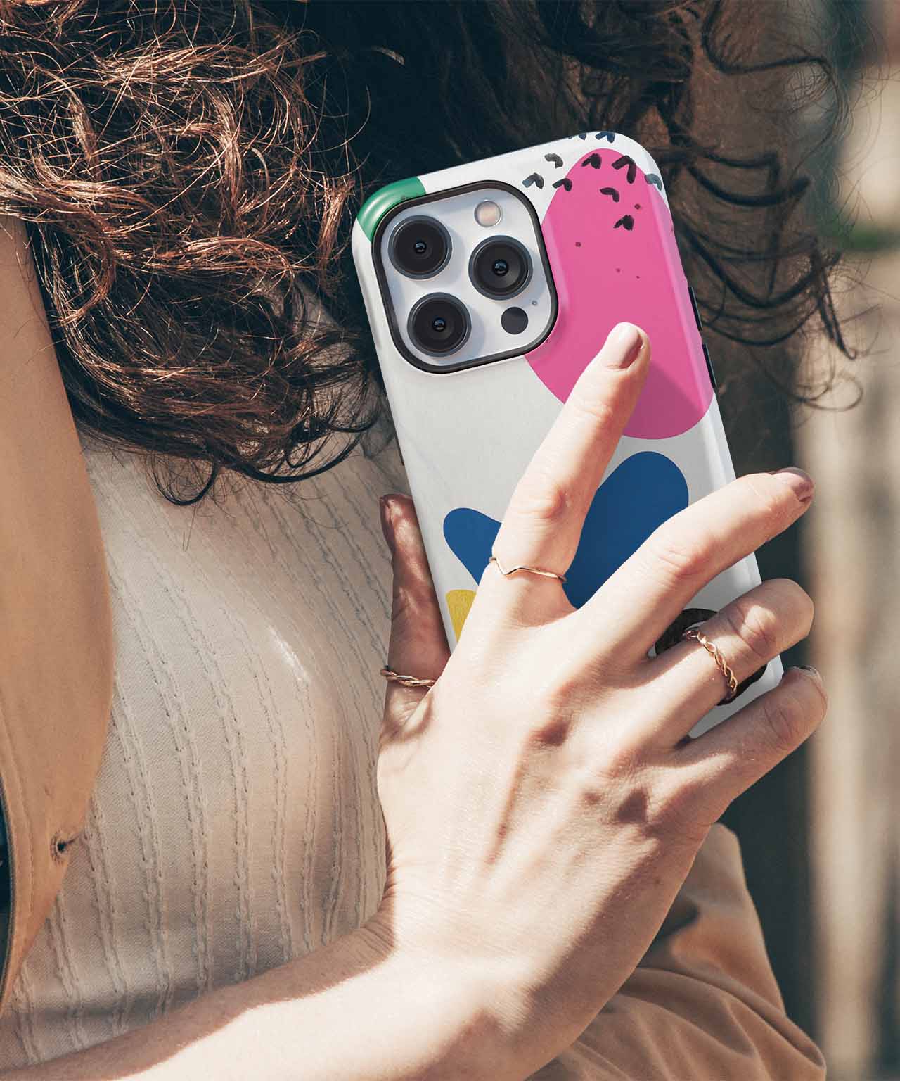 Colorful Abstract Shapes Dancing Joyfully iPhone case Case Cazify - Delivery Canada