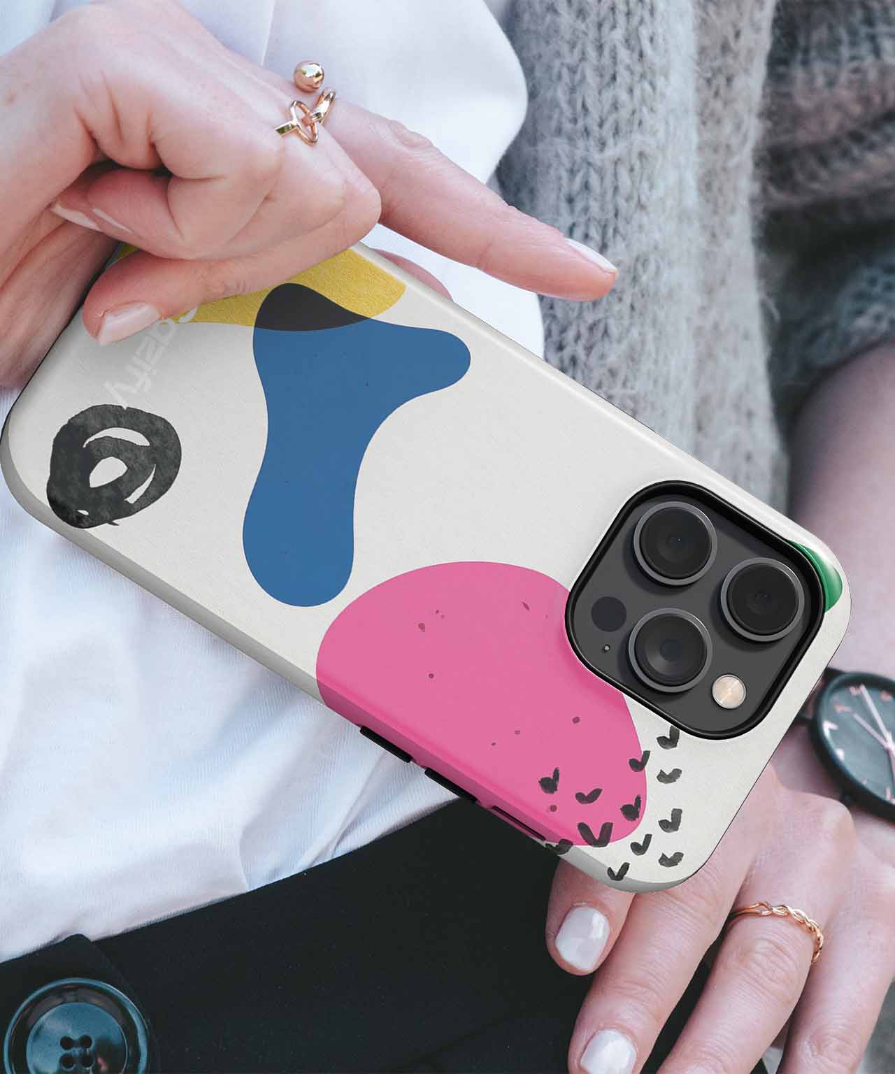 Colorful Abstract Shapes Dancing Joyfully iPhone case Case Cazify - Delivery Canada