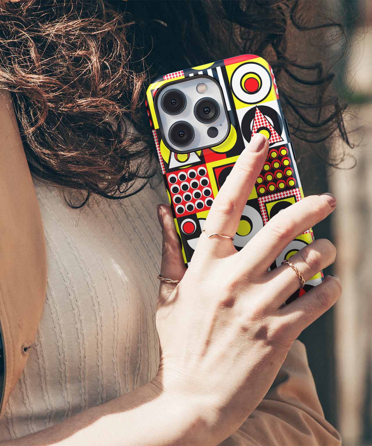 Colorful Chaos of Shapes and Patterns iPhone case Case Cazify - Delivery Canada