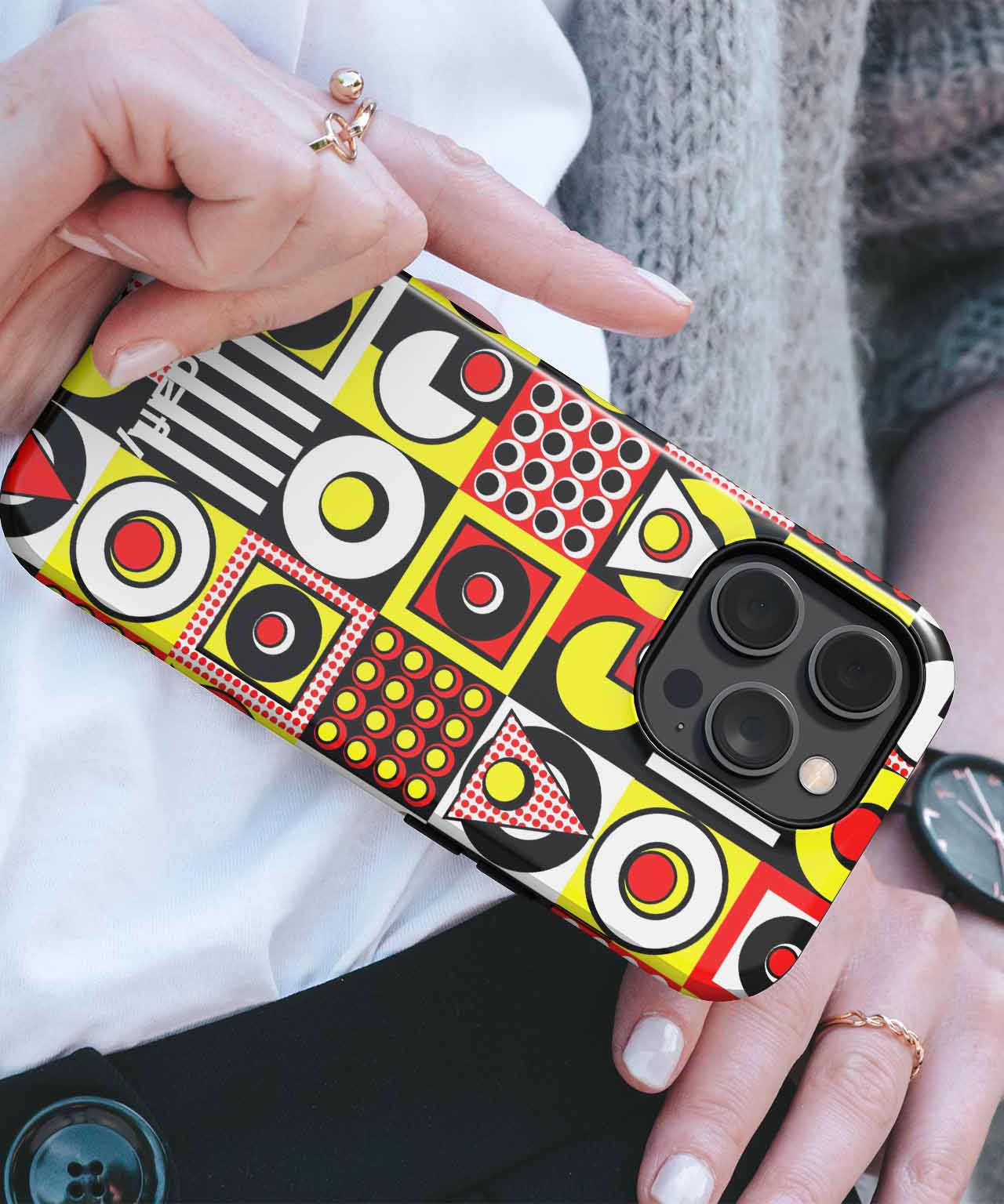 Colorful Chaos of Shapes and Patterns iPhone case Case Cazify - Delivery Canada