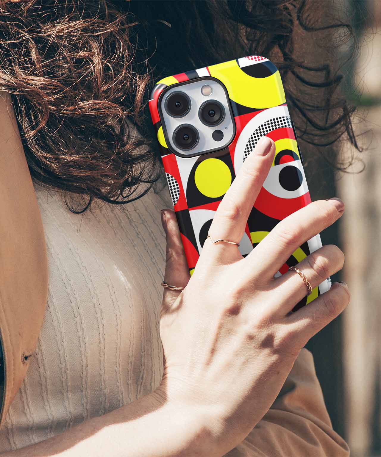 Colorful Circles in Squiggly Patterns iPhone case Case Cazify - Delivery Canada