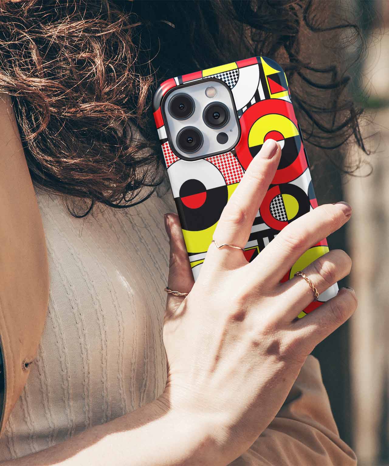 Colorful Circular Chaos with Fun Patterns iPhone case Case Cazify - Delivery Canada