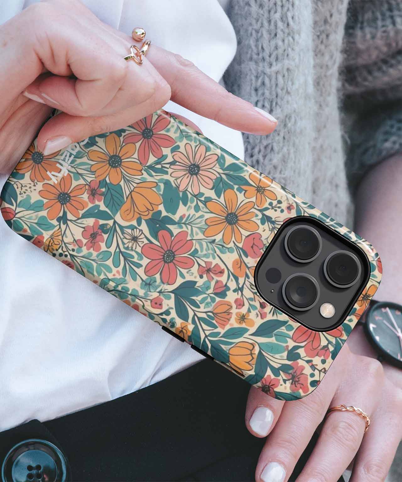 Colorful Floral Delight Bringing Joy iPhone case Case Cazify - Delivery Canada