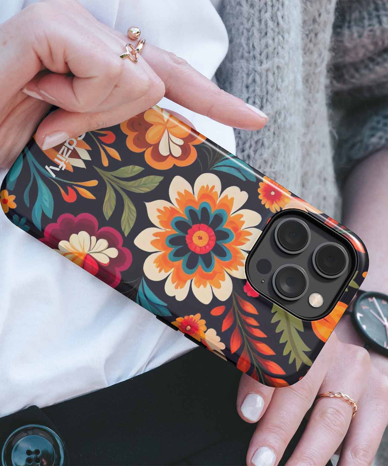 Colorful Floral Fiesta of Happiness iPhone case Case Cazify - Delivery Canada