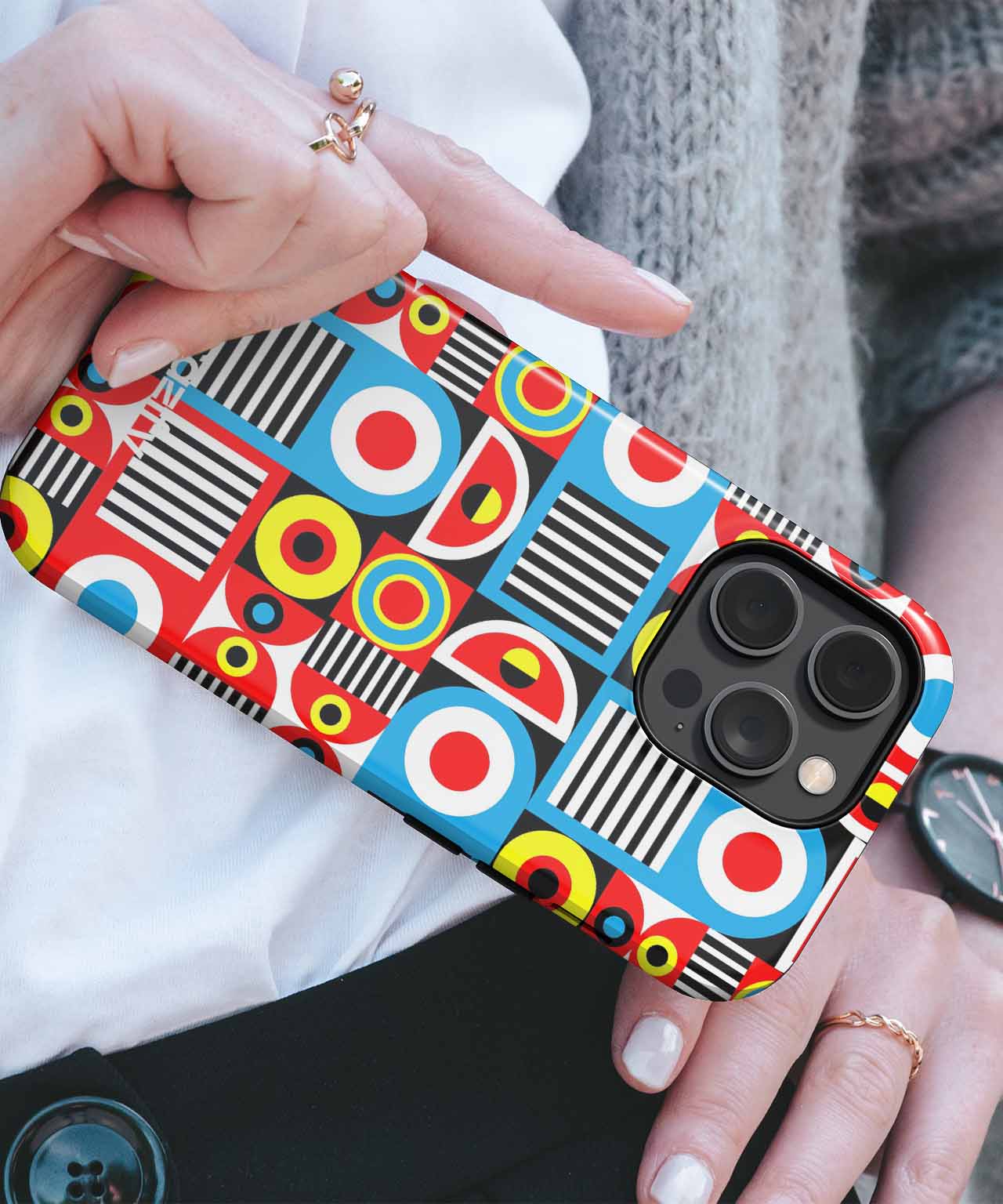 Colorful Geometric Circus Adventure iPhone case Case Cazify - Delivery Canada