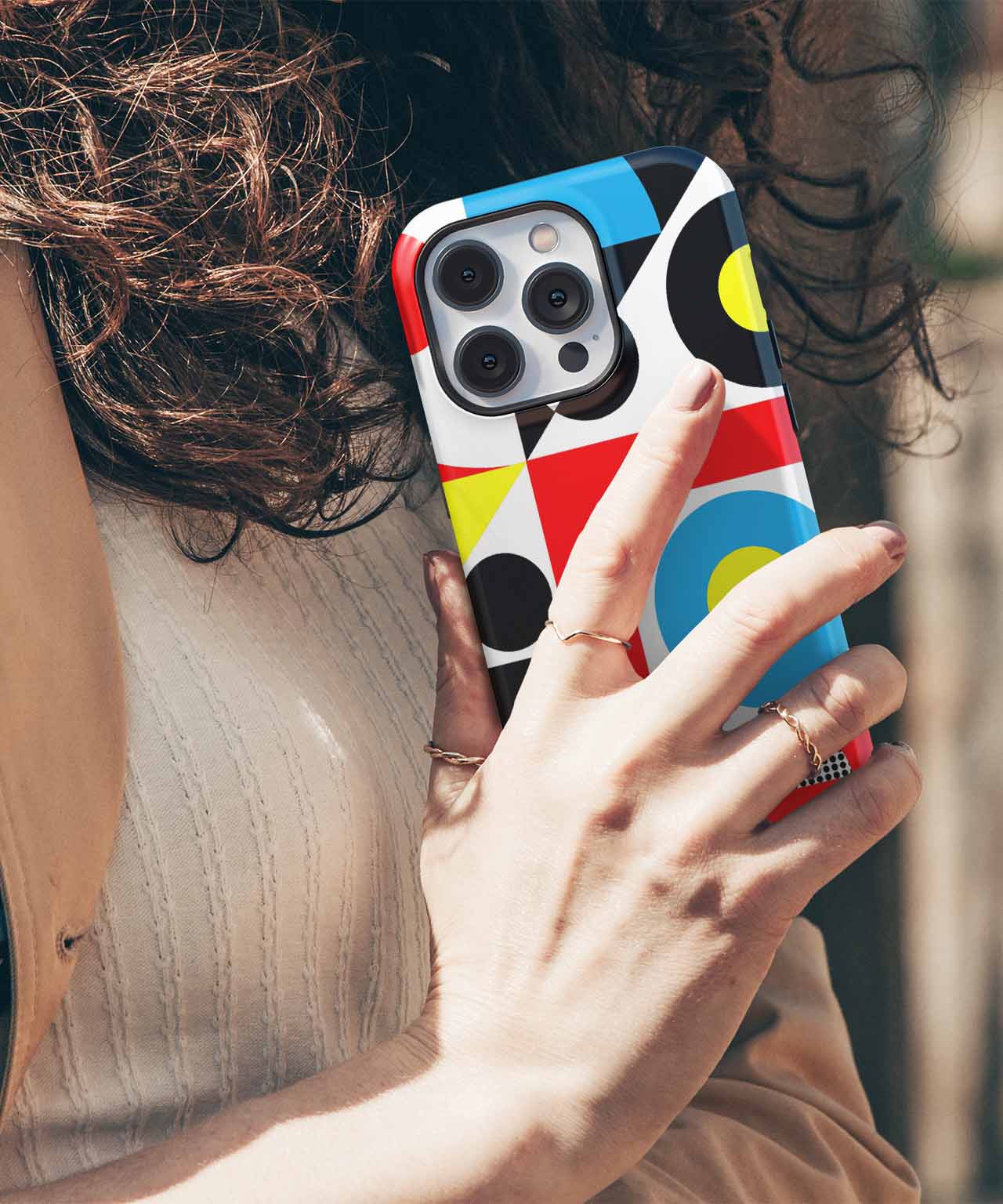 Colorful Geometric Circus of Shapes iPhone case Case Cazify - Delivery Canada
