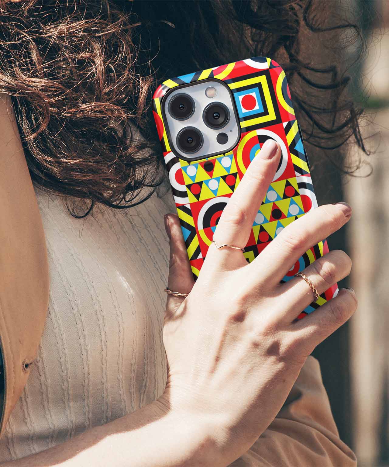 Colorful Geometric Fiesta of Fun iPhone case Case Cazify - Delivery Canada