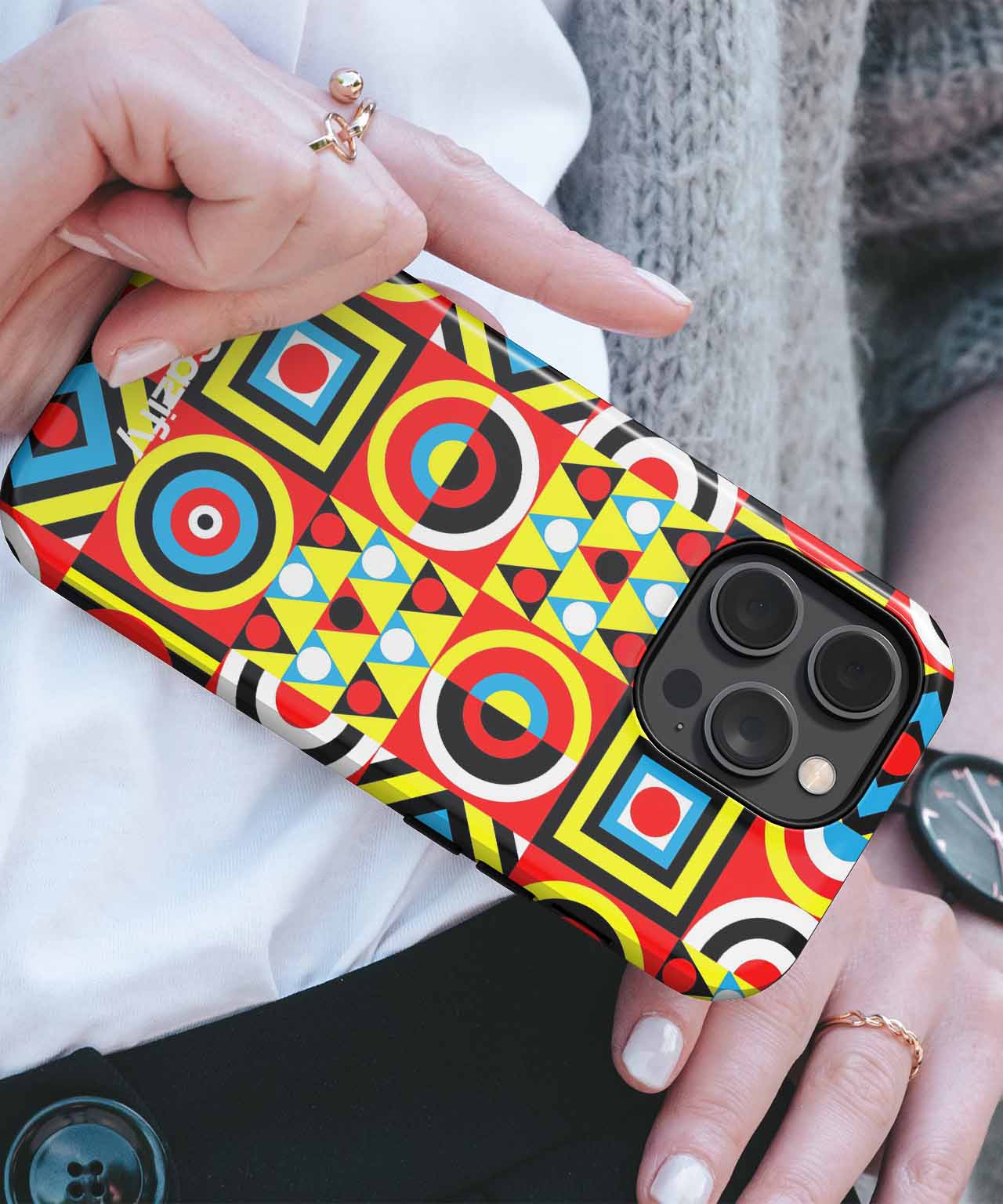 Colorful Geometric Fiesta of Fun iPhone case Case Cazify - Delivery Canada