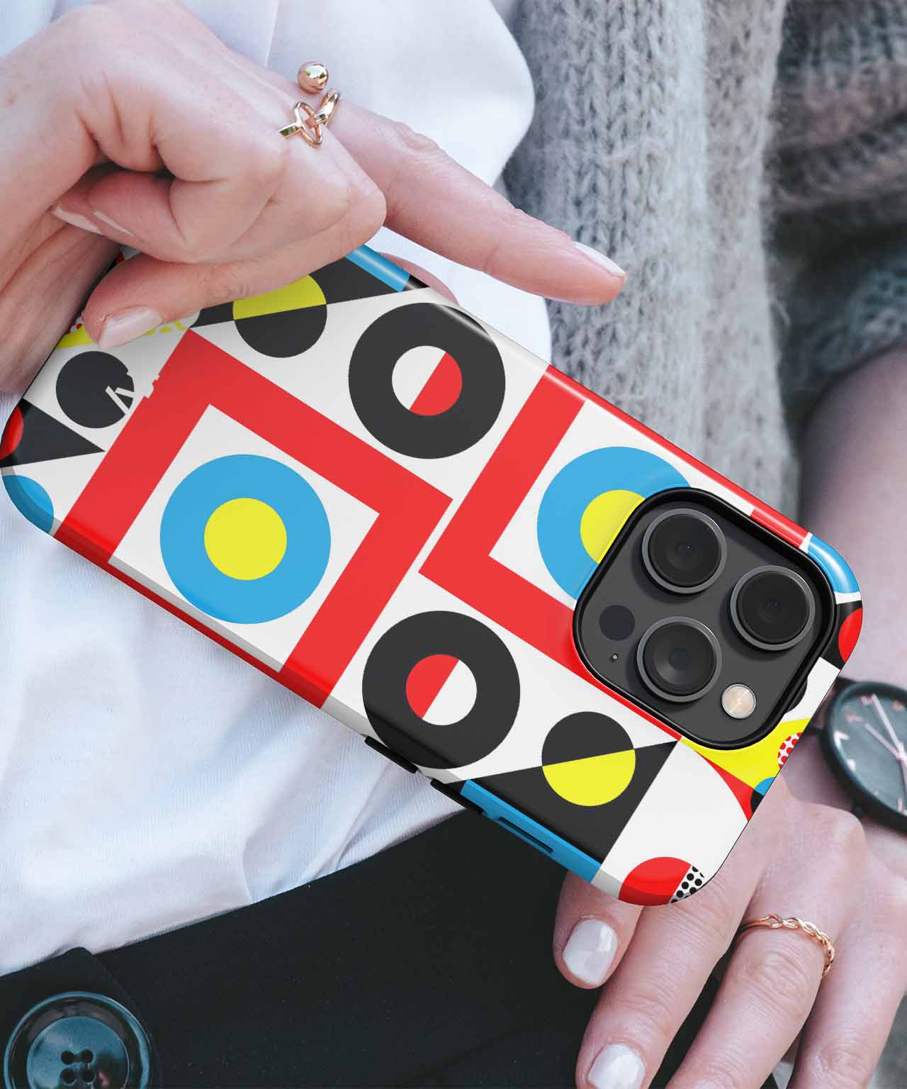 Colorful Geometric Funhouse Design iPhone case Case Cazify - Delivery Canada