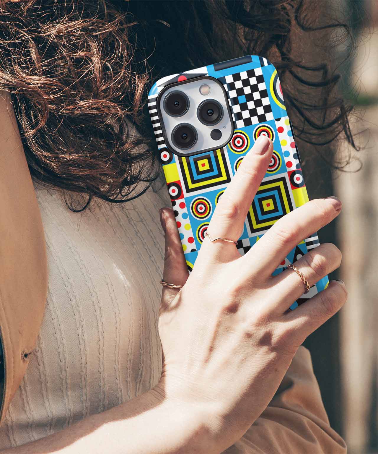 Colorful Geometric Patterns Gala iPhone case Case Cazify - Delivery Canada