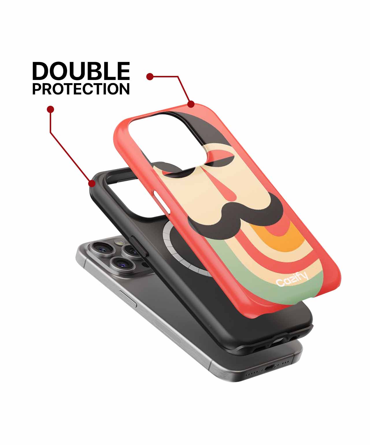 Colorful Mustache Man with Groovy Vibes iPhone case Case Cazify - Delivery Canada