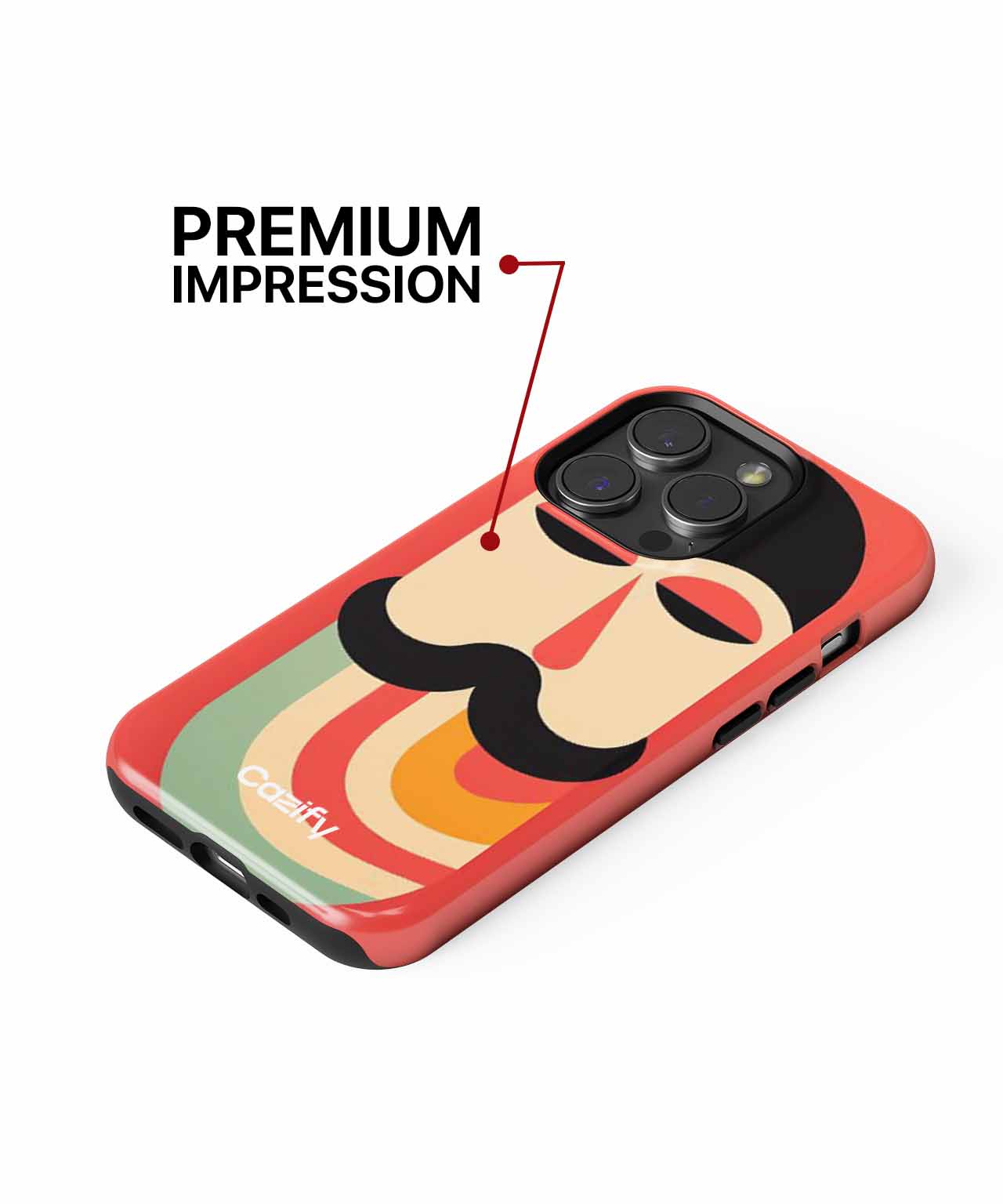 Colorful Mustache Man with Groovy Vibes iPhone case Case Cazify - Delivery Canada
