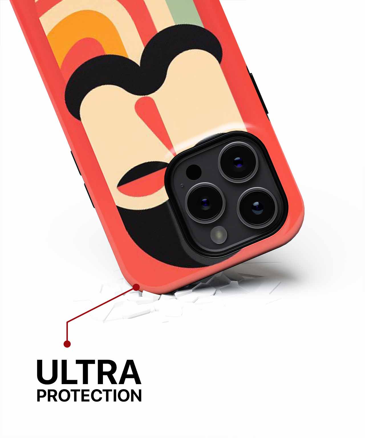Colorful Mustache Man with Groovy Vibes iPhone case Case Cazify - Delivery Canada