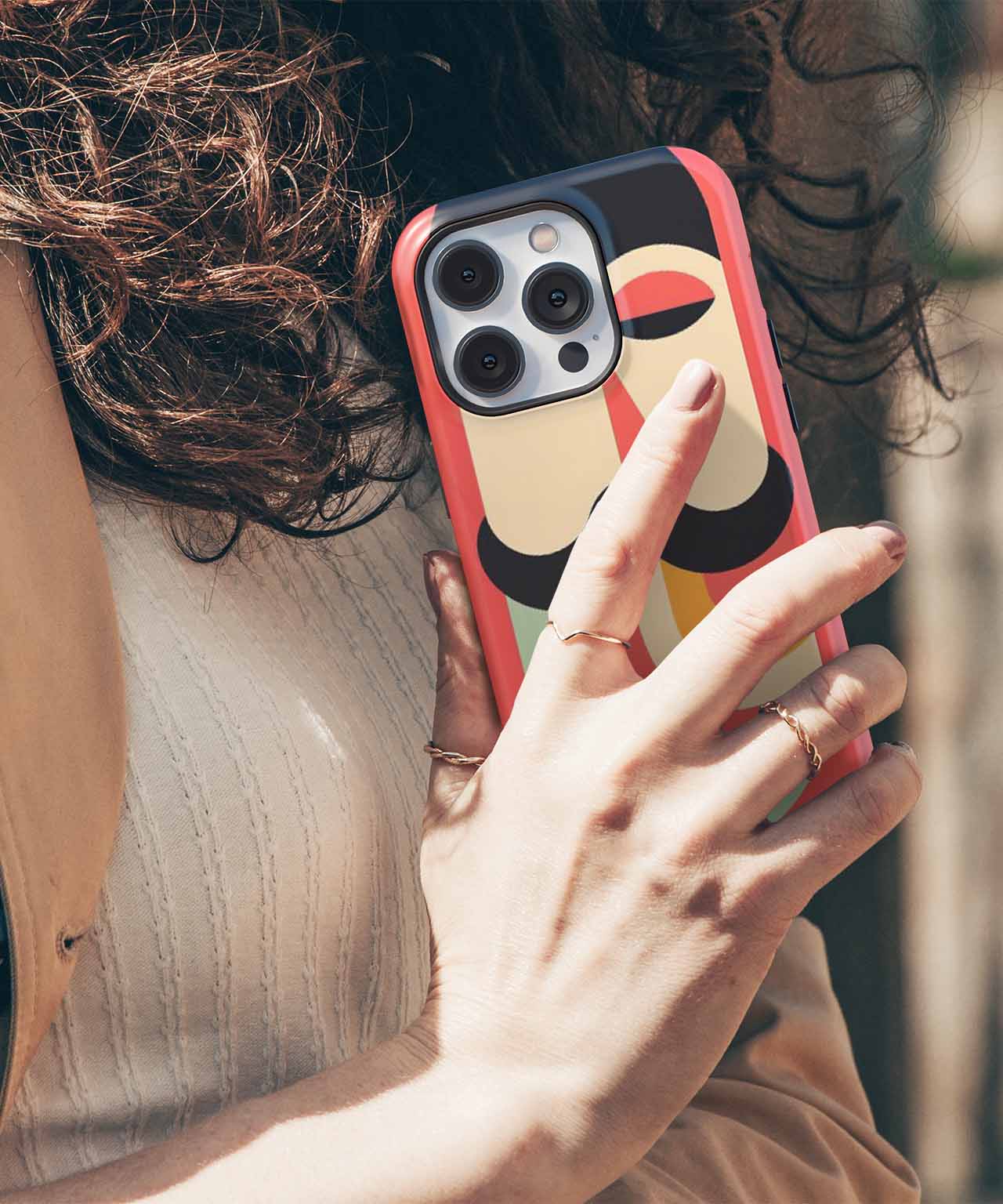 Colorful Mustache Man with Groovy Vibes iPhone case Case Cazify - Delivery Canada