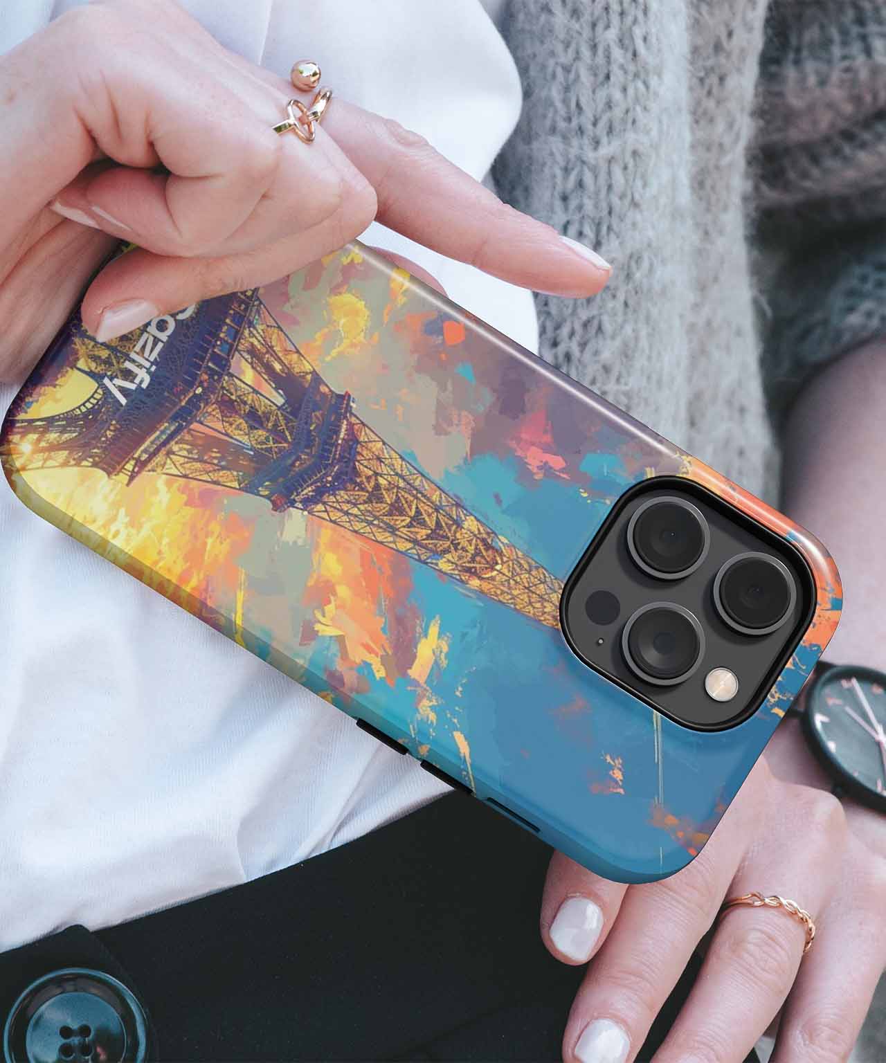 Colorful Parisian Sky with Eiffel Tower iPhone case Case Cazify - Delivery Canada