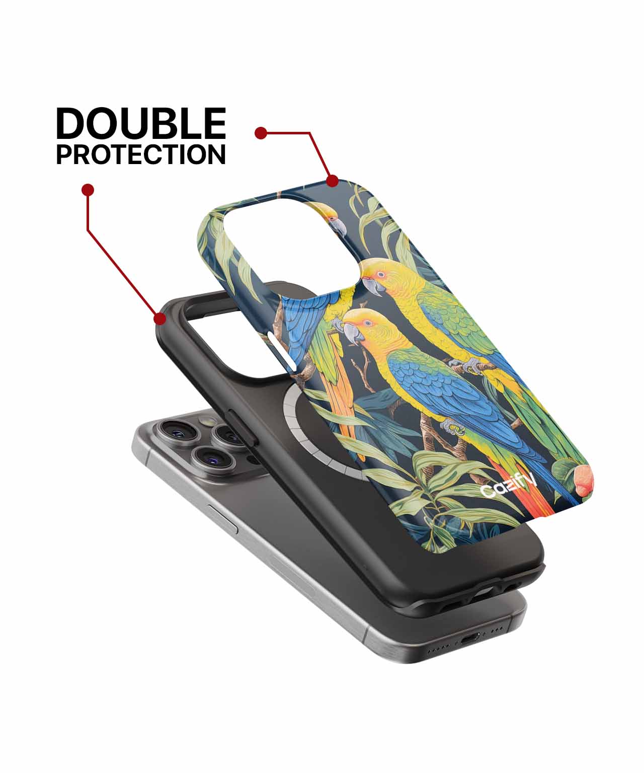 Colorful Parrots in Tropical Paradise iPhone case Case Cazify - Delivery Canada