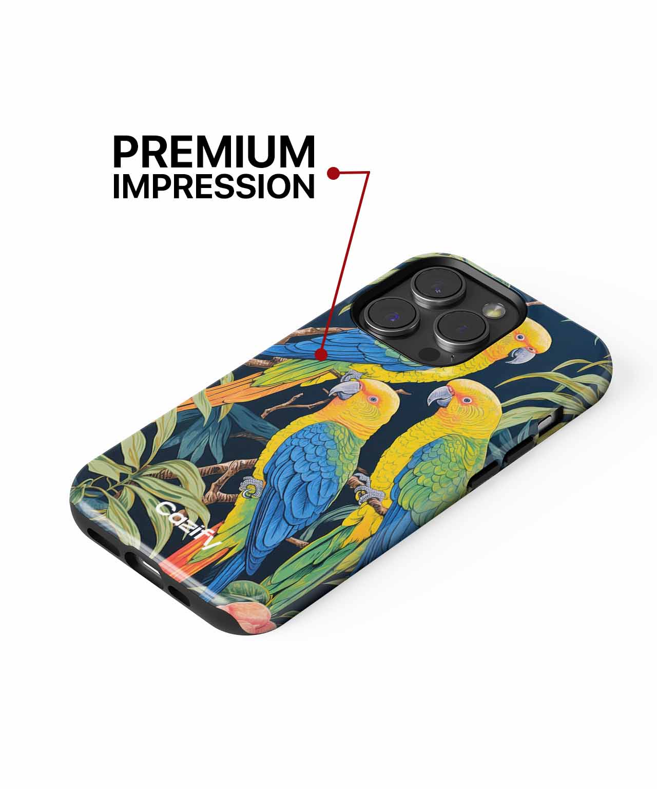 Colorful Parrots in Tropical Paradise iPhone case Case Cazify - Delivery Canada