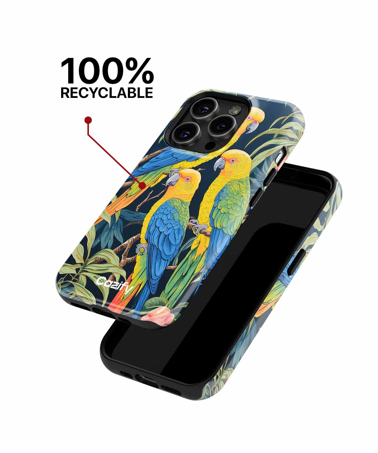 Colorful Parrots in Tropical Paradise iPhone case Case Cazify - Delivery Canada