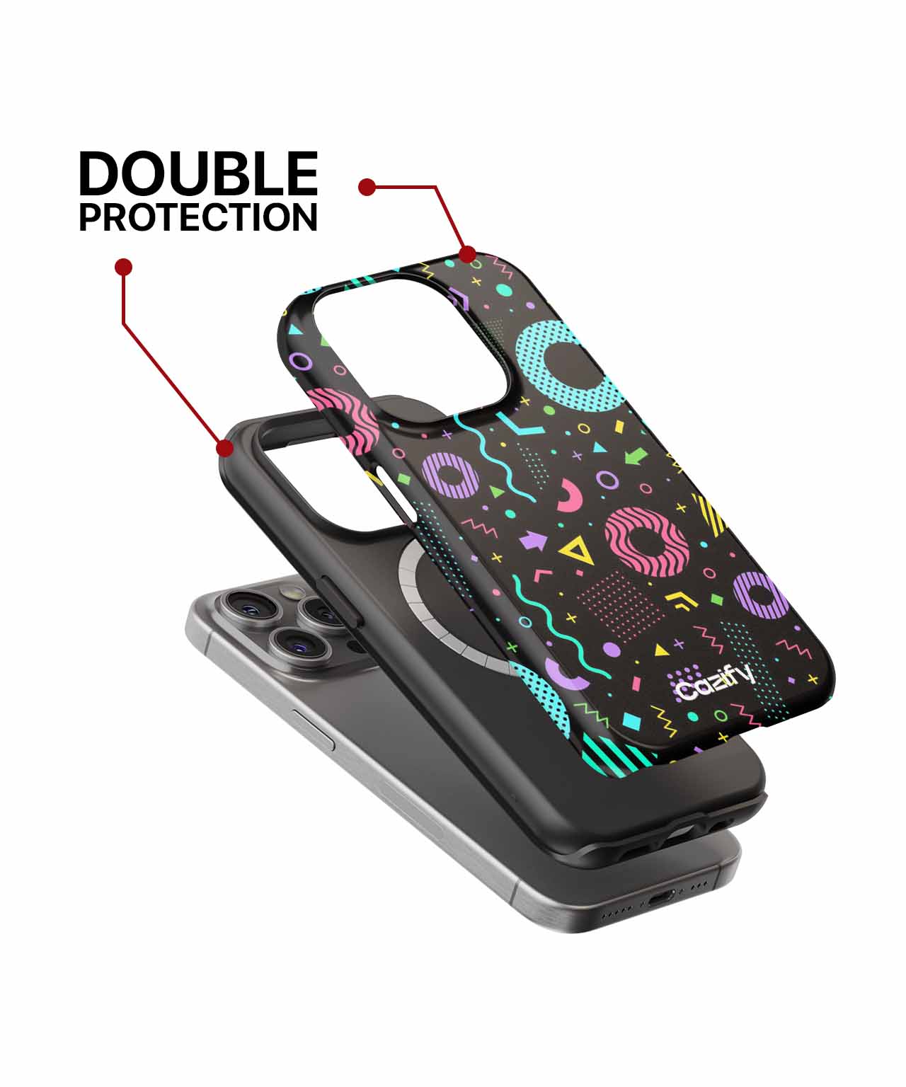Colorful Party Vibes with Funky Shapes iPhone case Case Cazify - Delivery Canada
