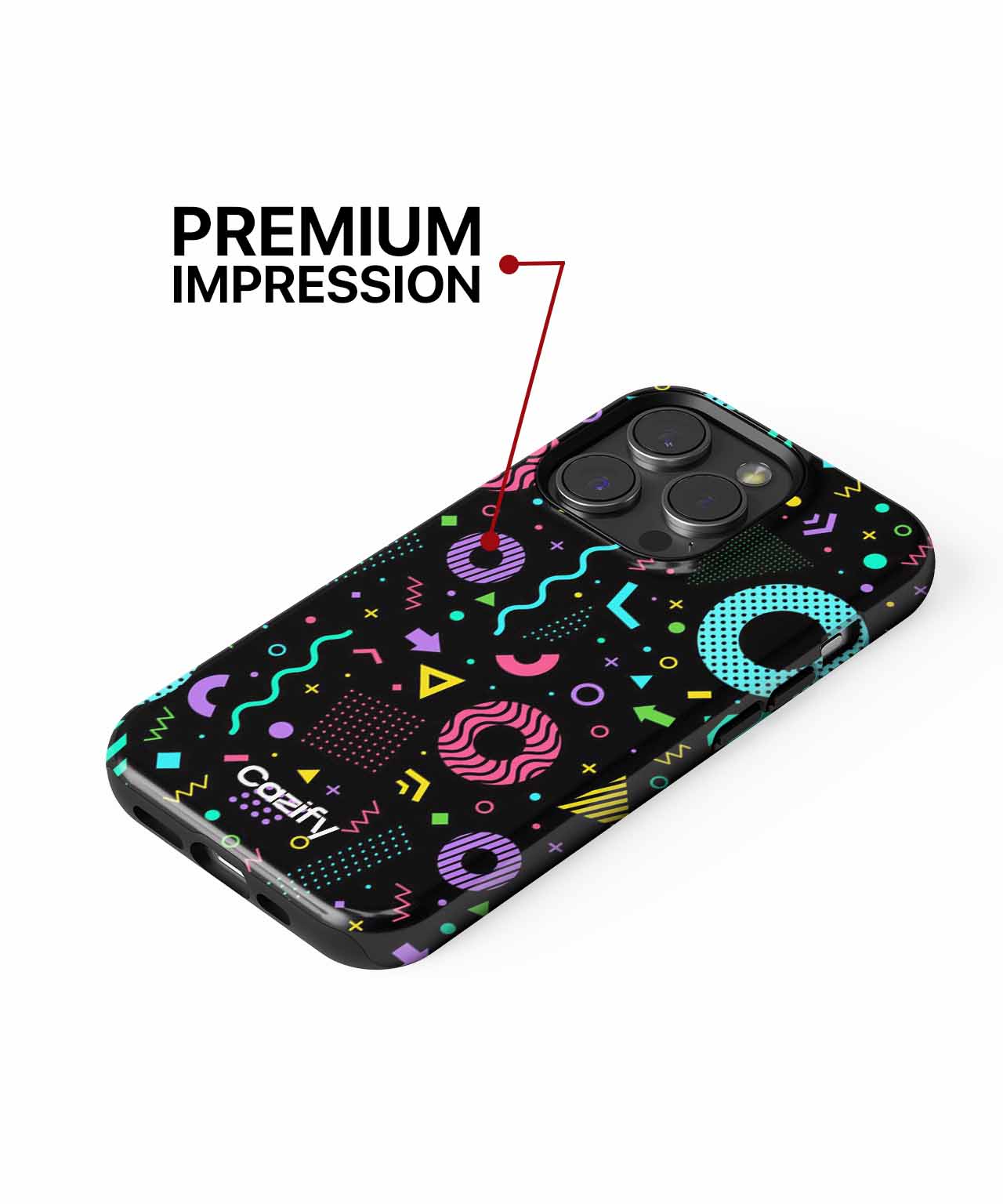 Colorful Party Vibes with Funky Shapes iPhone case Case Cazify - Delivery Canada