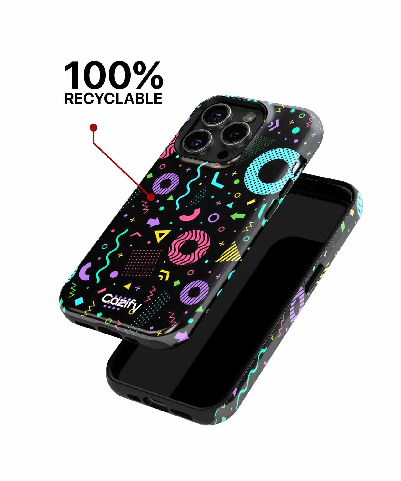 Colorful Party Vibes with Funky Shapes iPhone case Case Cazify - Delivery Canada