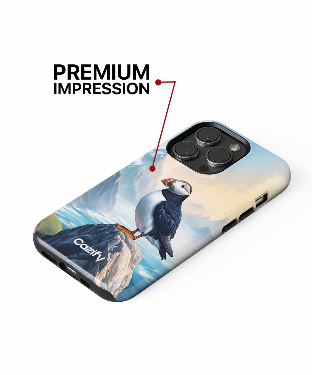 Colorful Puffin Pondering the Sea iPhone case Case Cazify - Delivery Canada