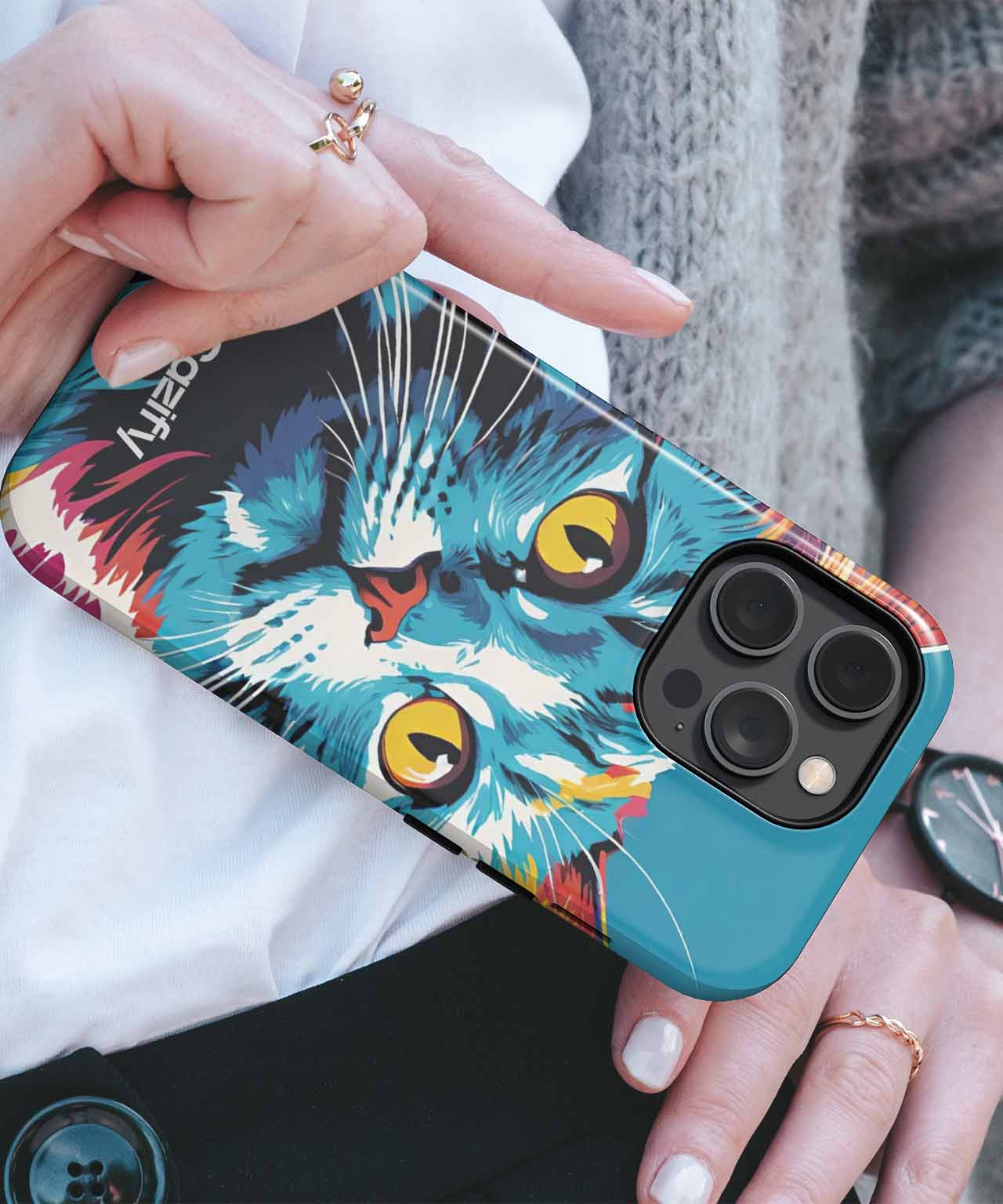 Colorful Purrfection Embracing Artistic Whiskers iPhone case Case Cazify - Delivery Canada