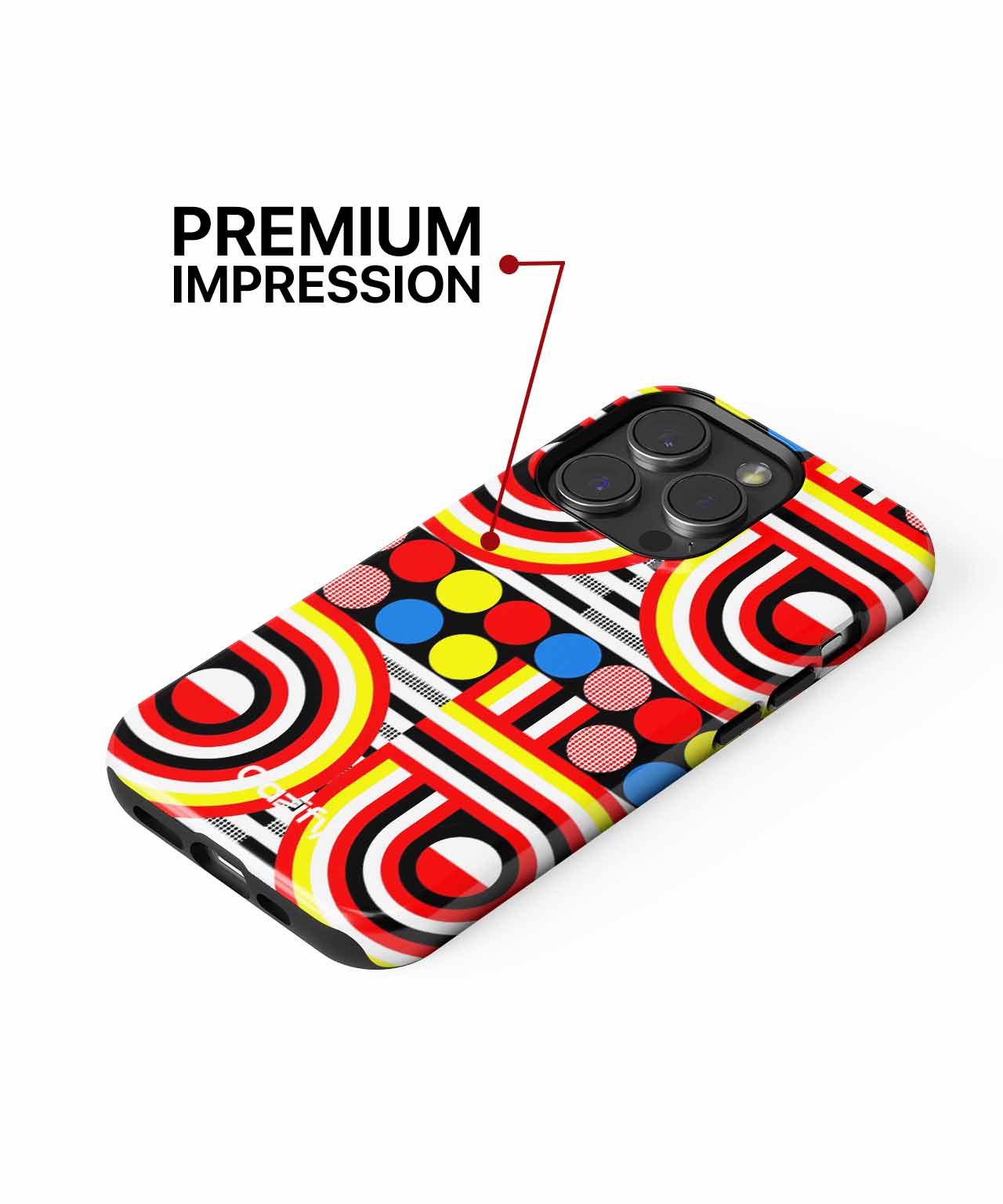 Colorful Retro Fun with Circles and Stripes iPhone case Case Cazify - Delivery Canada