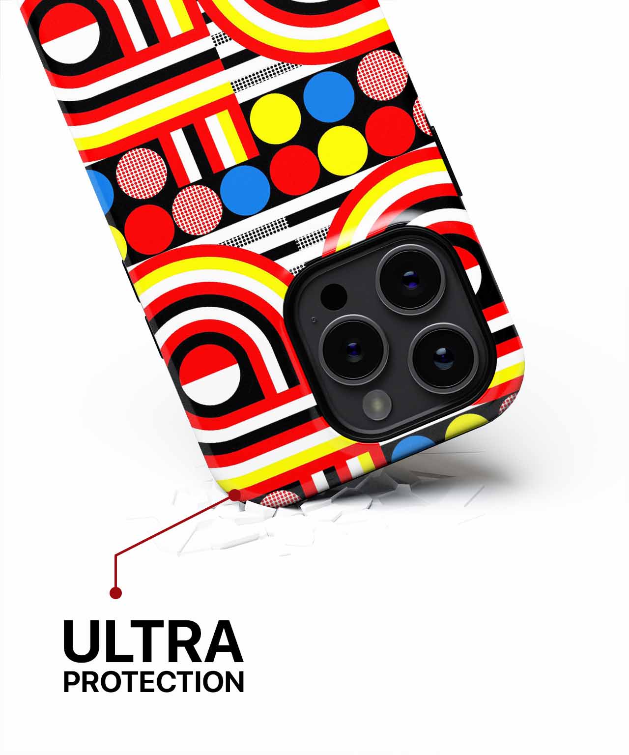 Colorful Retro Fun with Circles and Stripes iPhone case Case Cazify - Delivery Canada