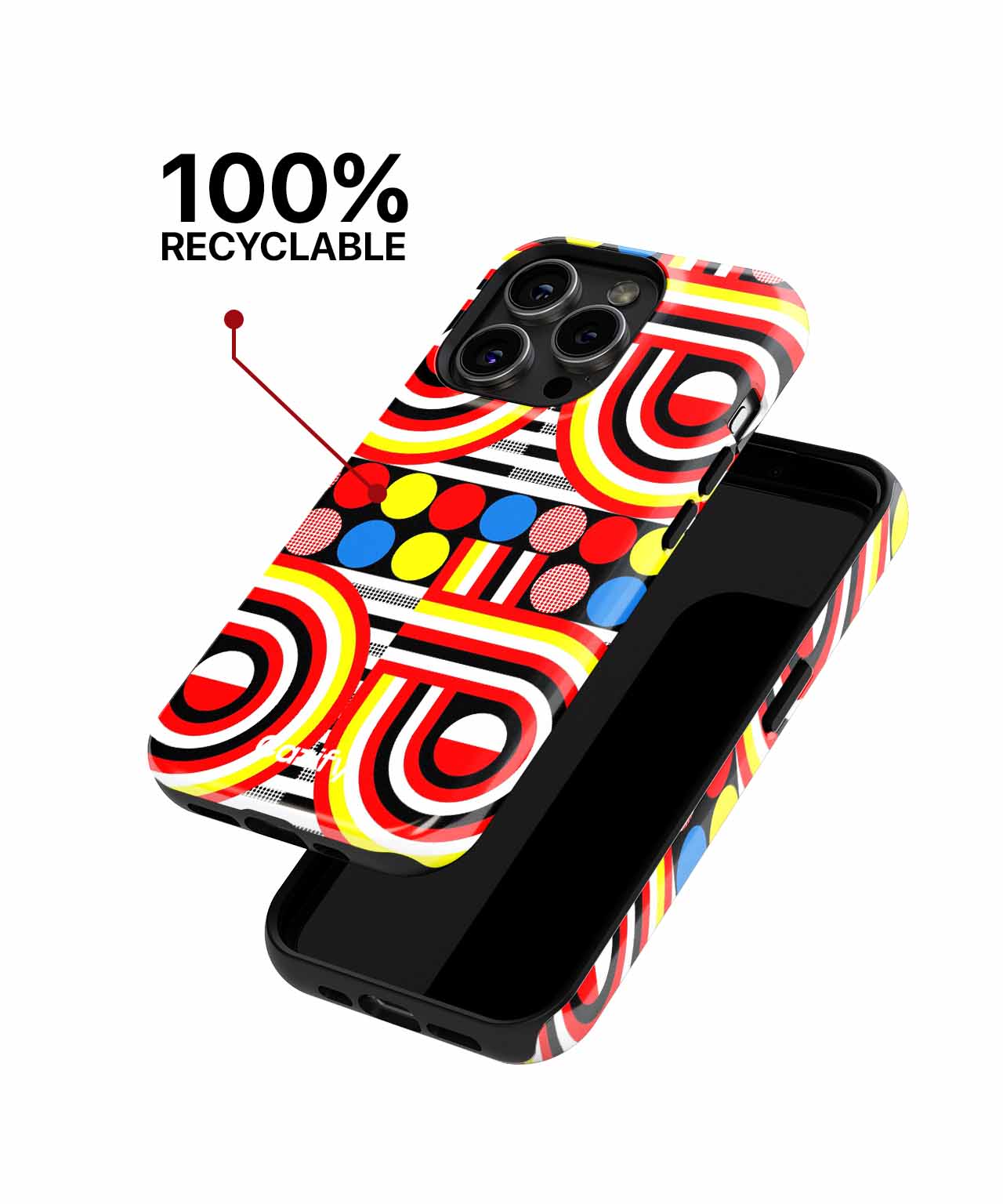 Colorful Retro Fun with Circles and Stripes iPhone case Case Cazify - Delivery Canada
