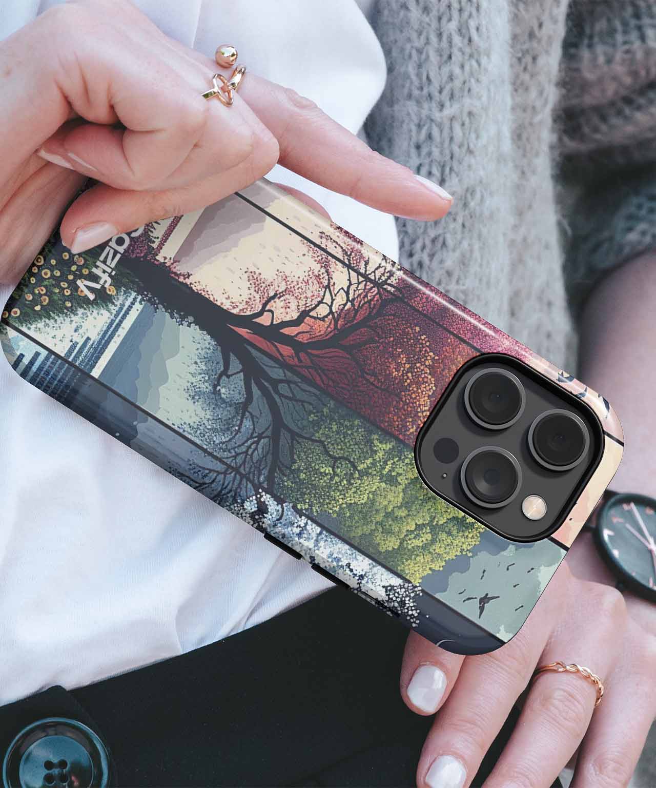 Colorful Seasons Tree Symphony iPhone case Case Cazify - Delivery Canada