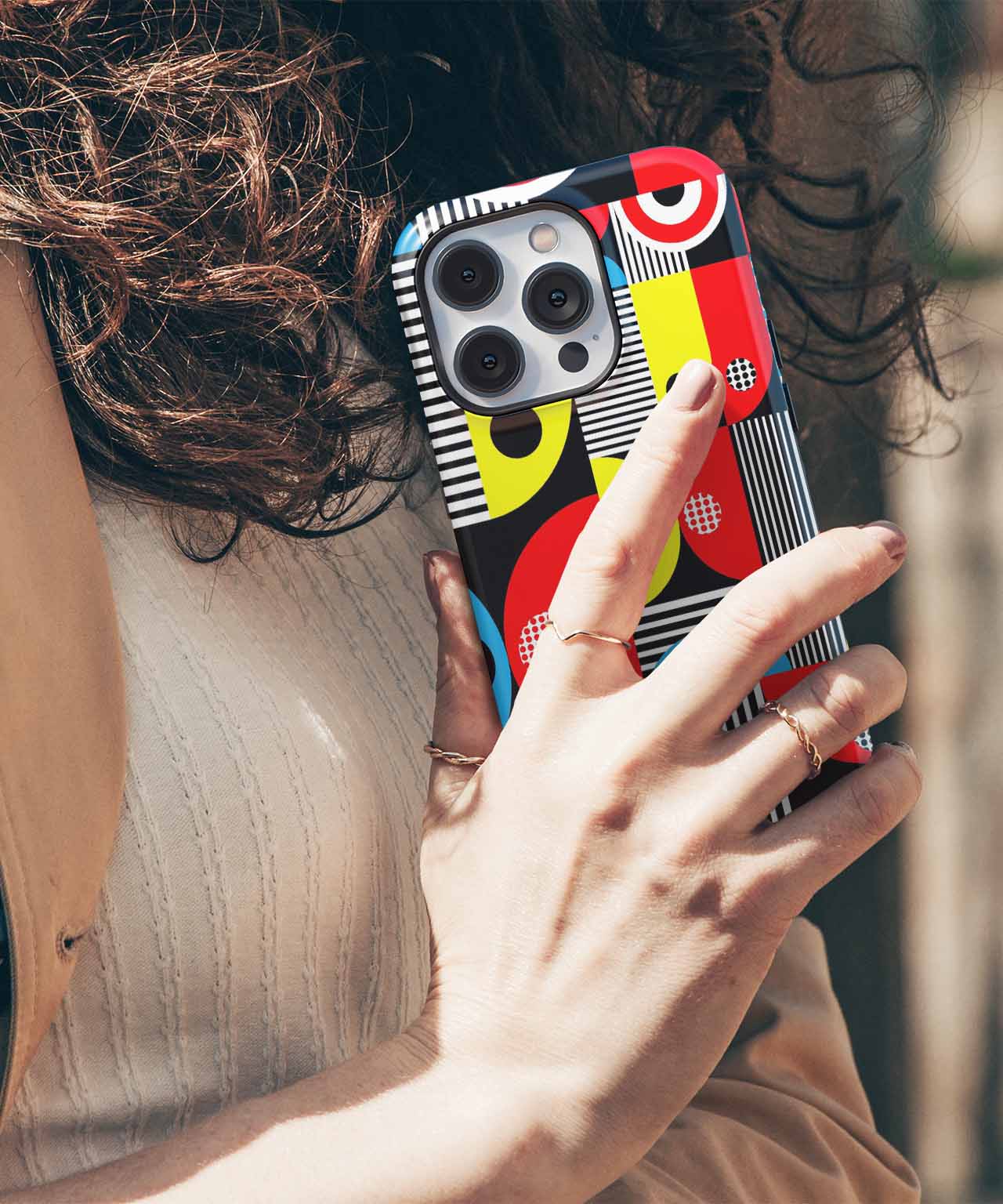 Colorful Shapes Dancing on a Canvas iPhone case Case Cazify - Delivery Canada
