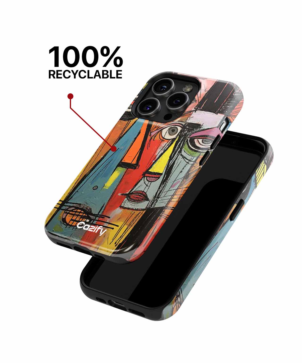 Colorful Silly Faces in Abstract Land iPhone case Case Cazify - Delivery Canada