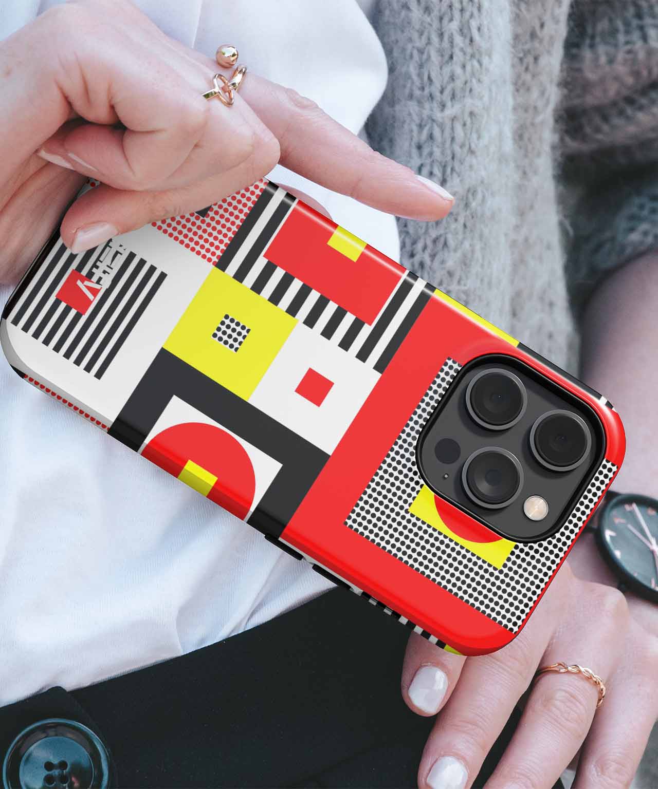 Colorful Square Dance of Patterns iPhone case Case Cazify - Delivery Canada