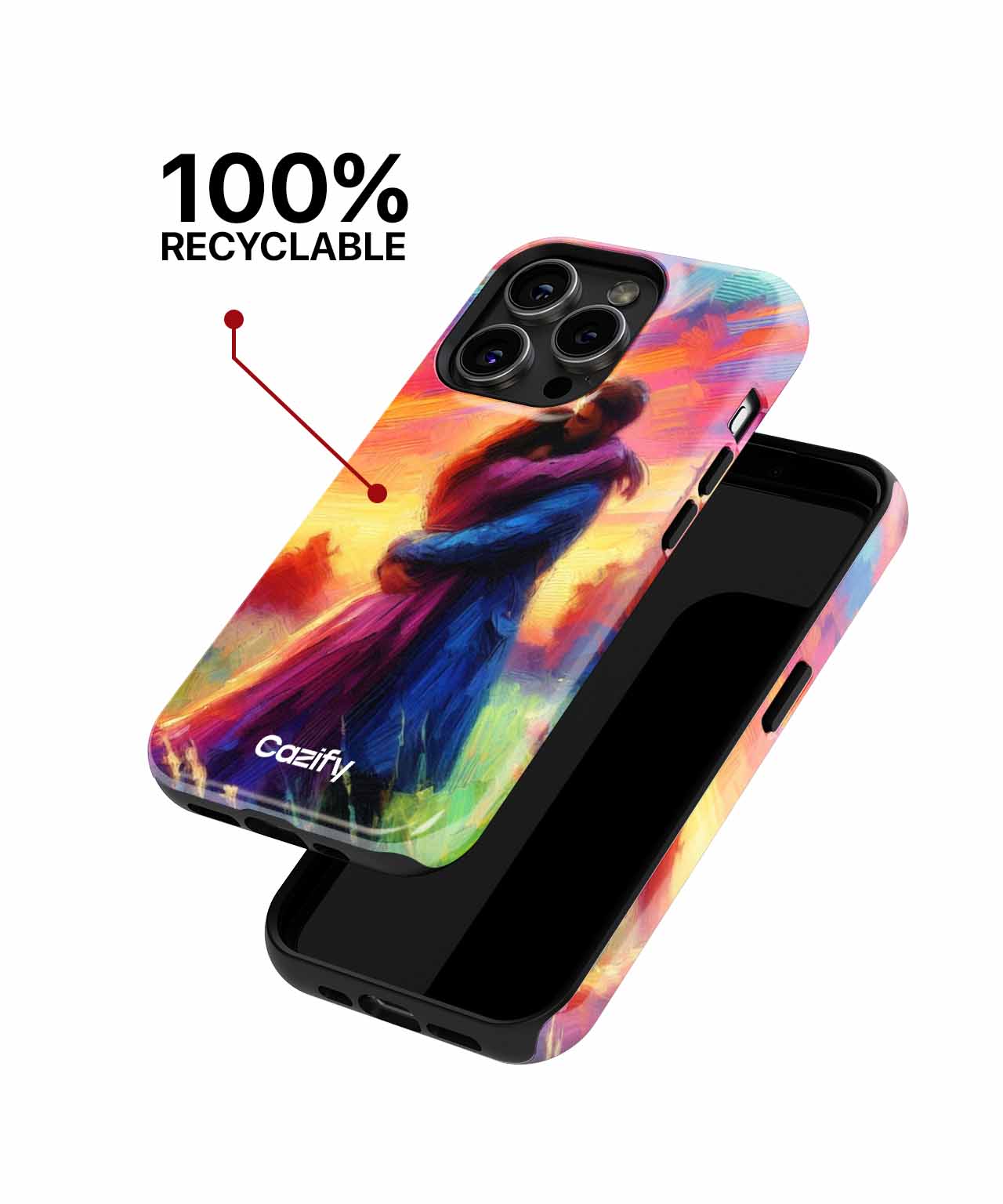 Colorful Sunset Embrace of Love iPhone case Case Cazify - Delivery Canada